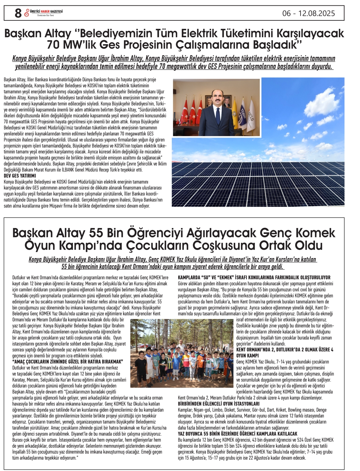 ÜRETİCİ HABER GAZETESİ   06.08.2025
