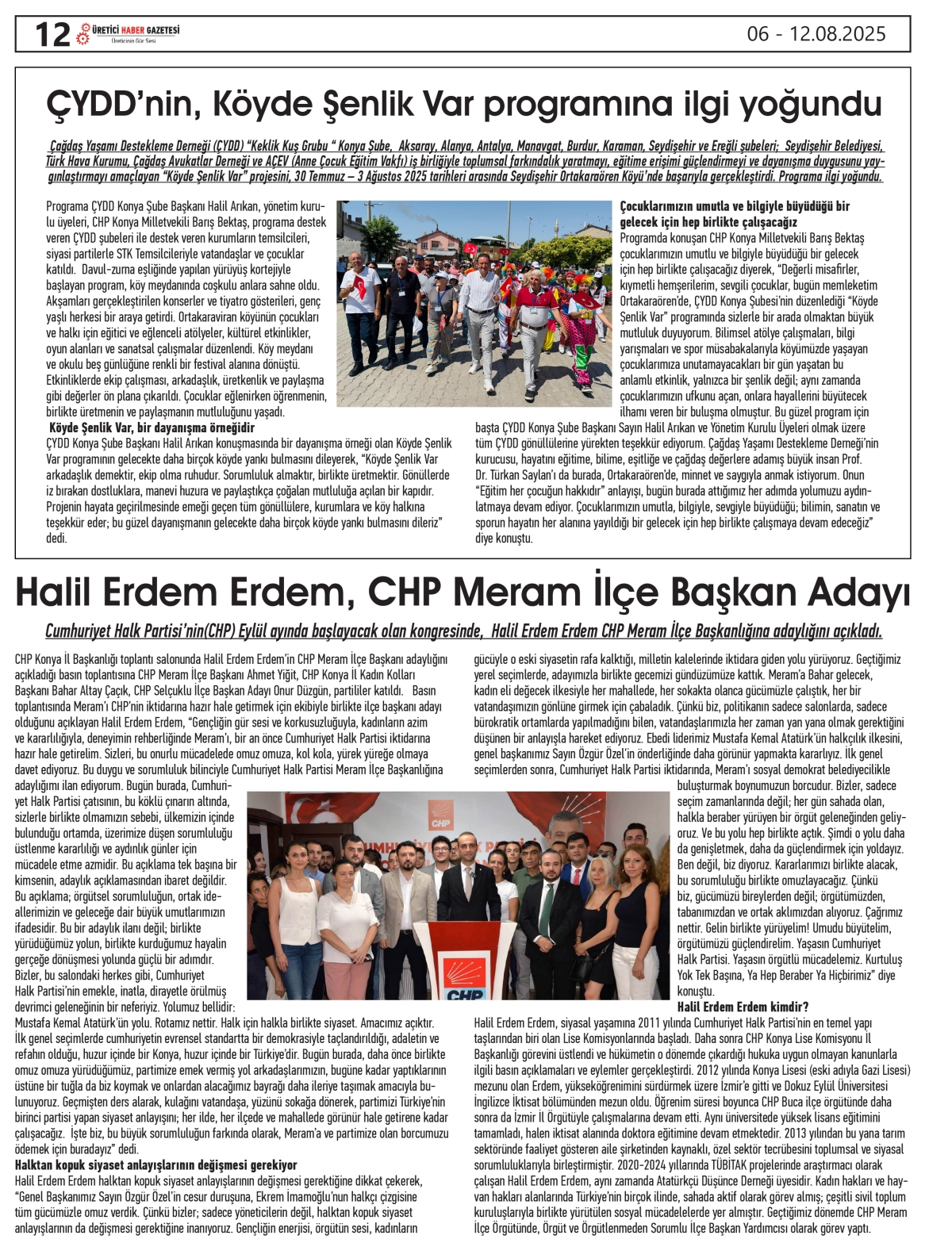 ÜRETİCİ HABER GAZETESİ   06.08.2025