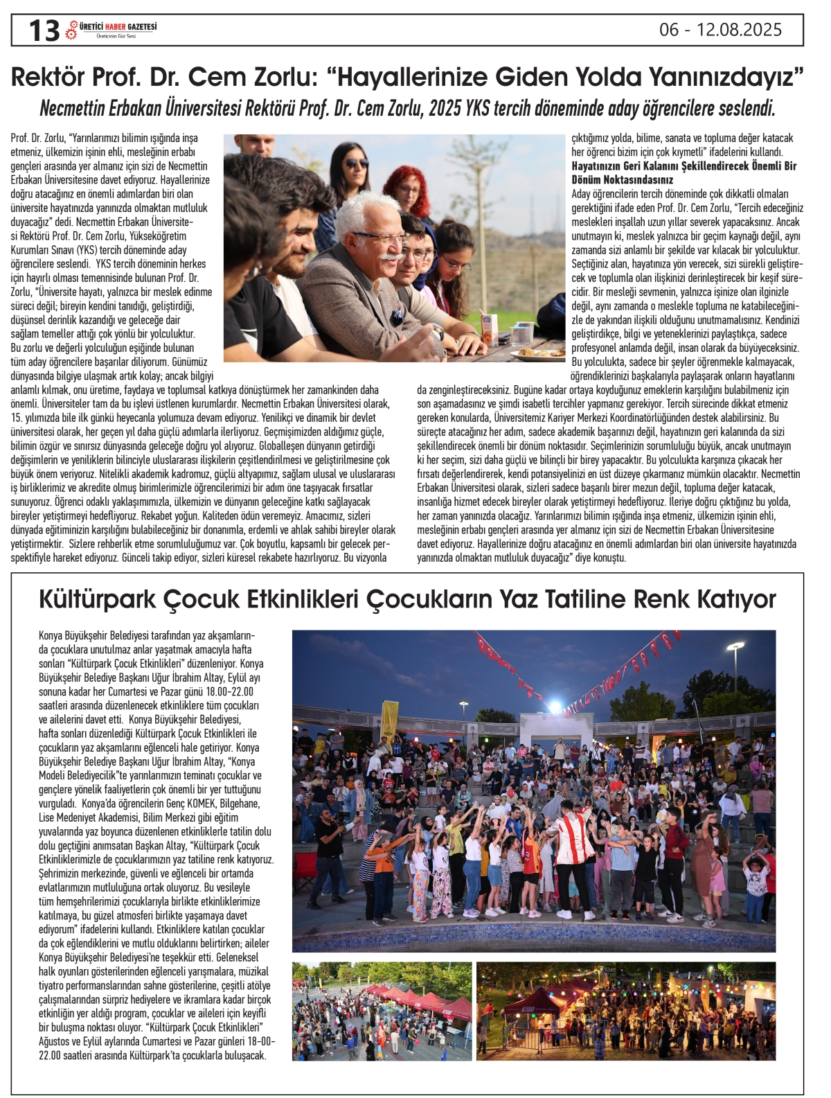ÜRETİCİ HABER GAZETESİ   06.08.2025