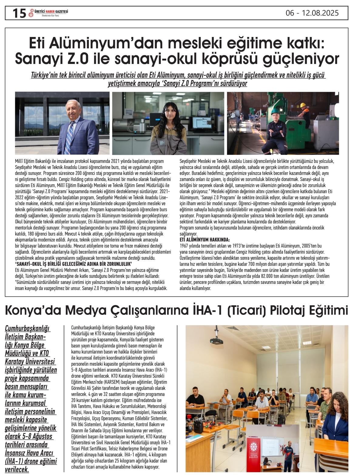 ÜRETİCİ HABER GAZETESİ   06.08.2025