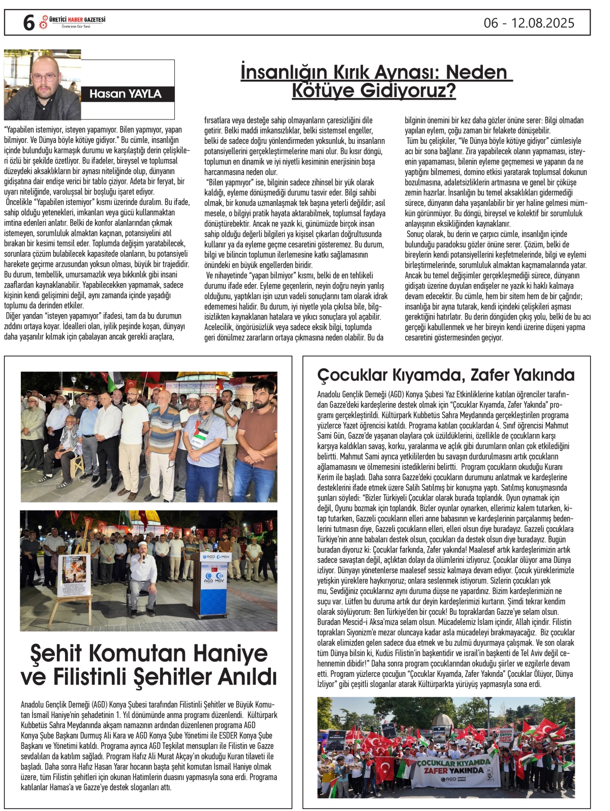 ÜRETİCİ HABER GAZETESİ   06.08.2025