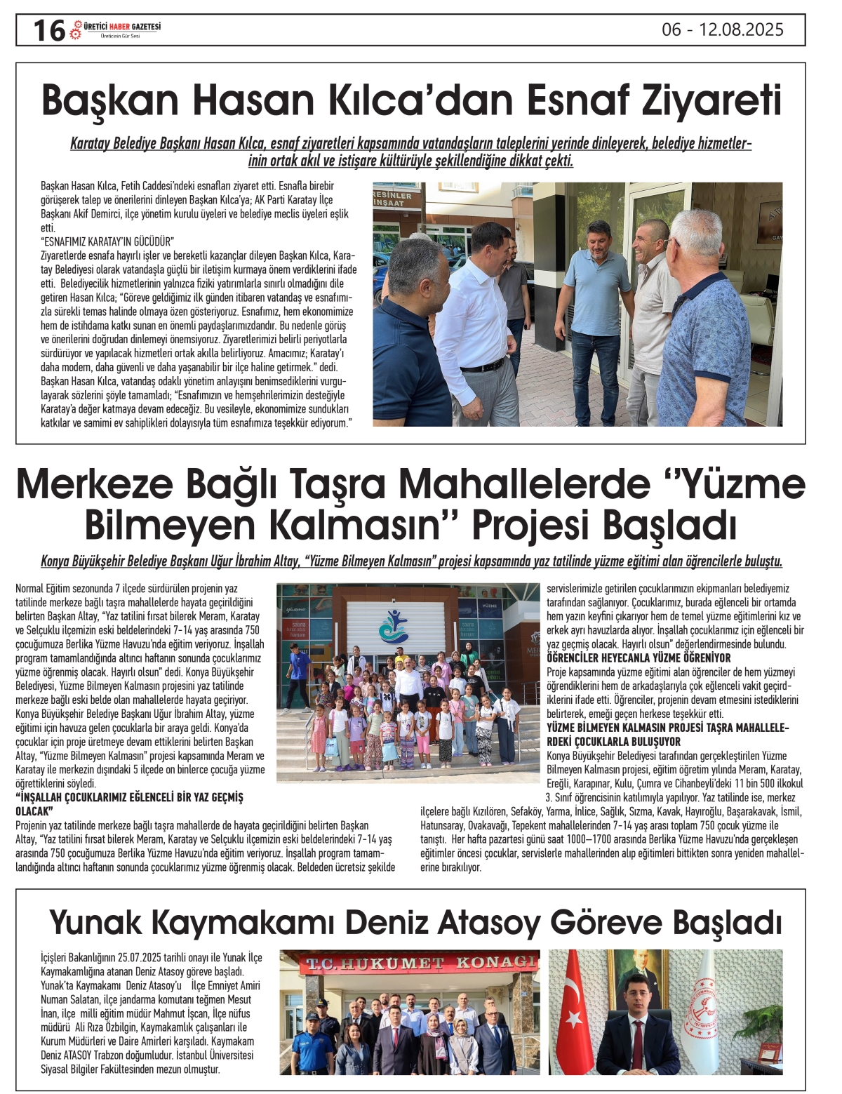 ÜRETİCİ HABER GAZETESİ   06.08.2025