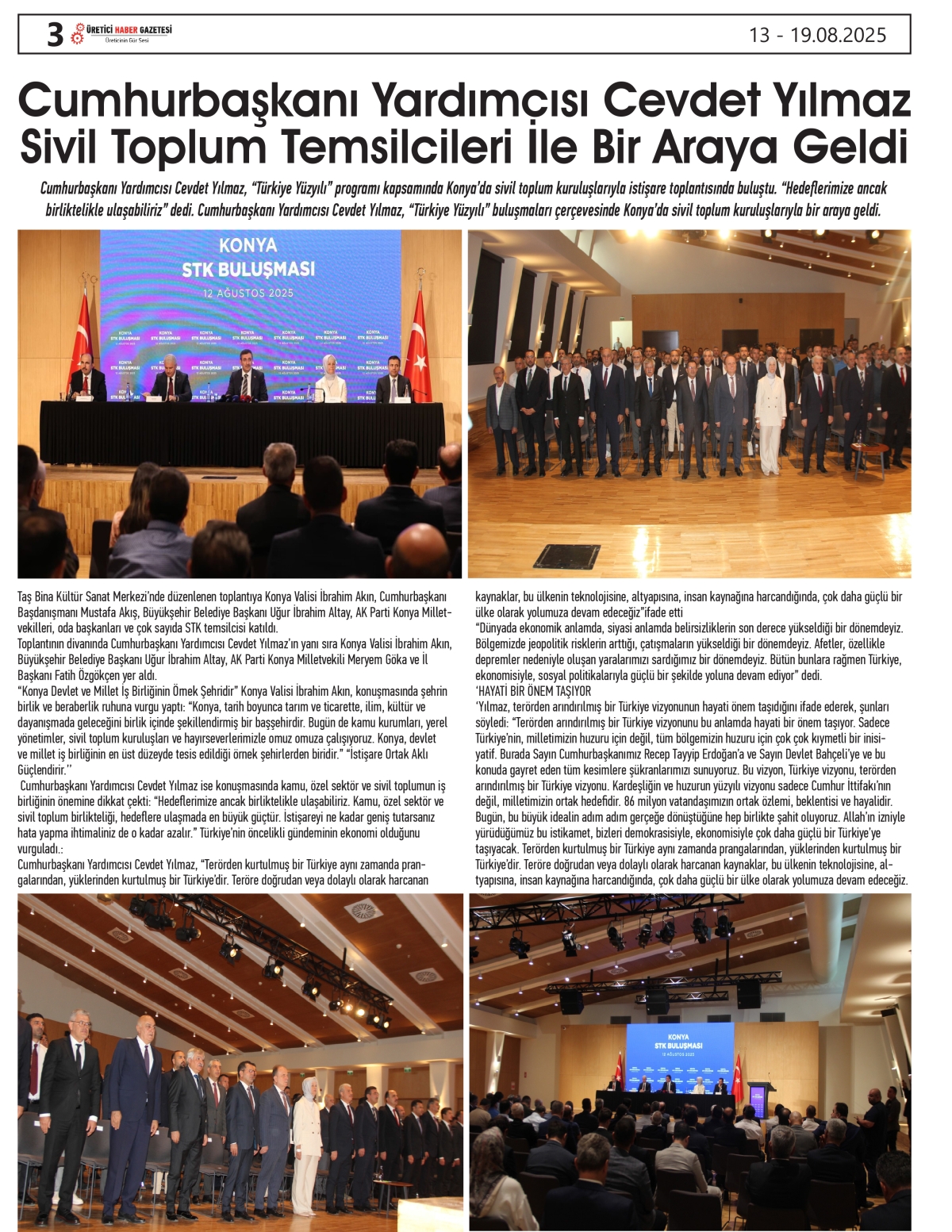ÜRETİCİ  HABER  GAZETSİ   13.08.2025
