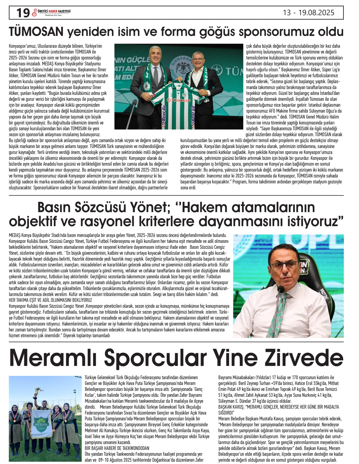 ÜRETİCİ  HABER  GAZETSİ   13.08.2025