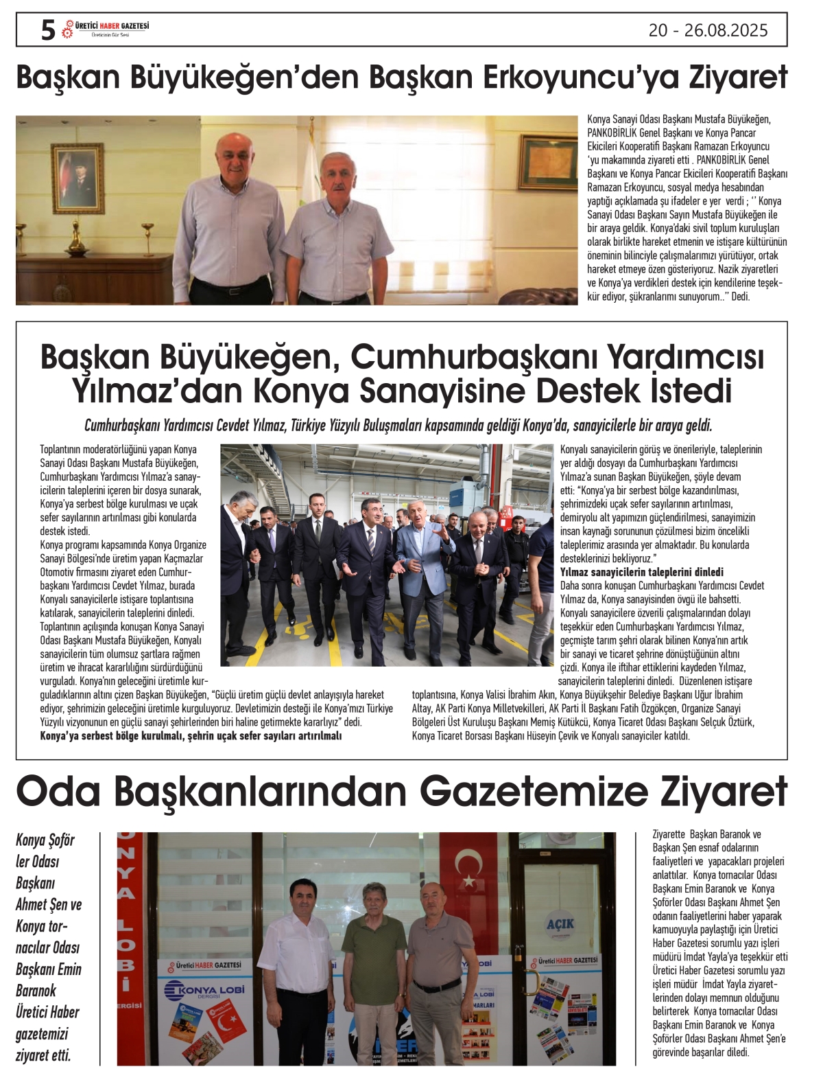 ÜRETİCİ HABER GAZETESİ  20.08.2025