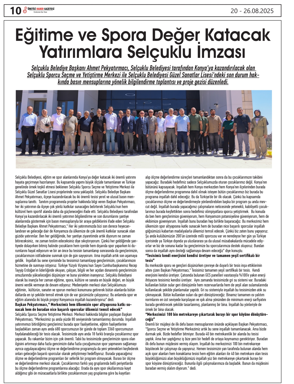 ÜRETİCİ HABER GAZETESİ  20.08.2025