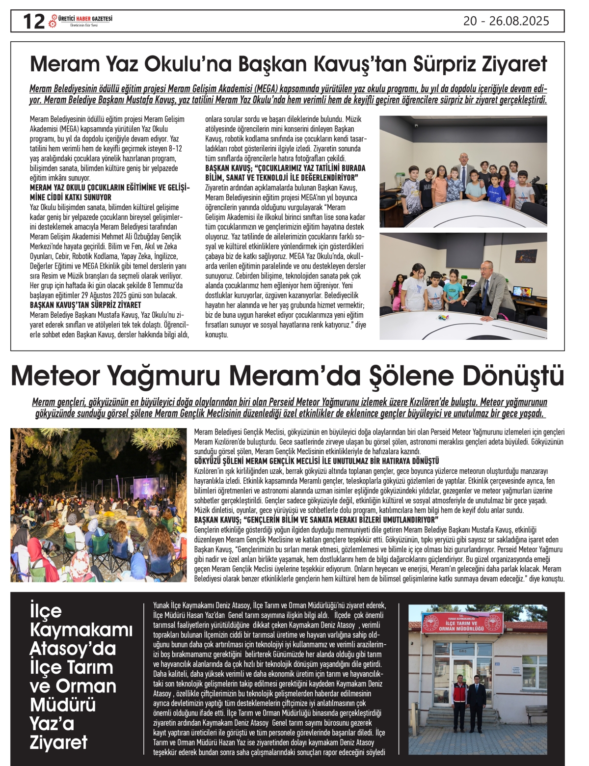 ÜRETİCİ HABER GAZETESİ  20.08.2025