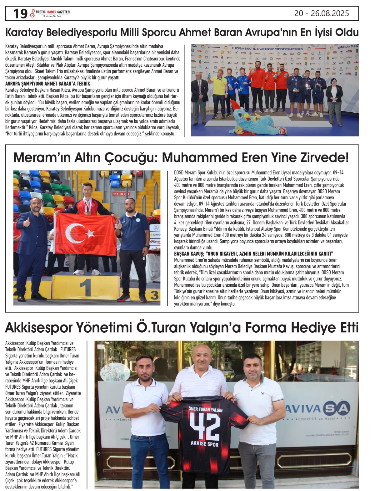 ÜRETİCİ HABER GAZETESİ  20.08.2025