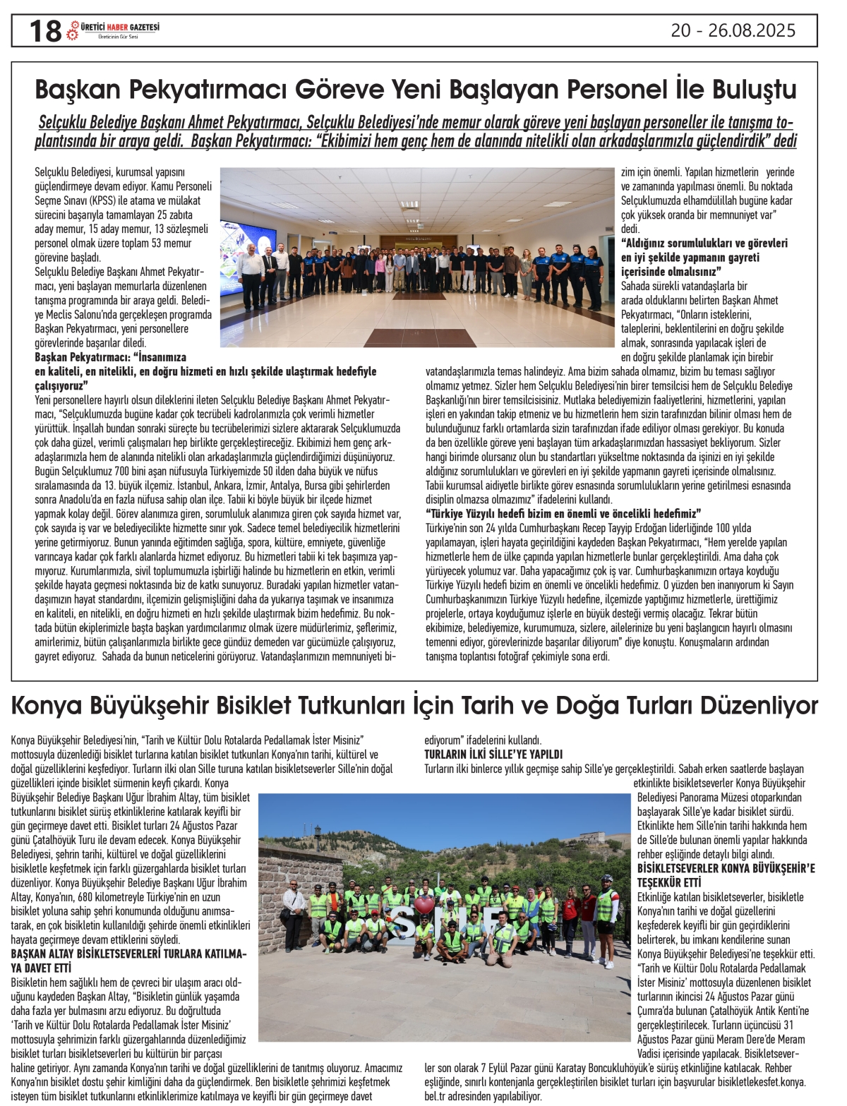 ÜRETİCİ HABER GAZETESİ  20.08.2025