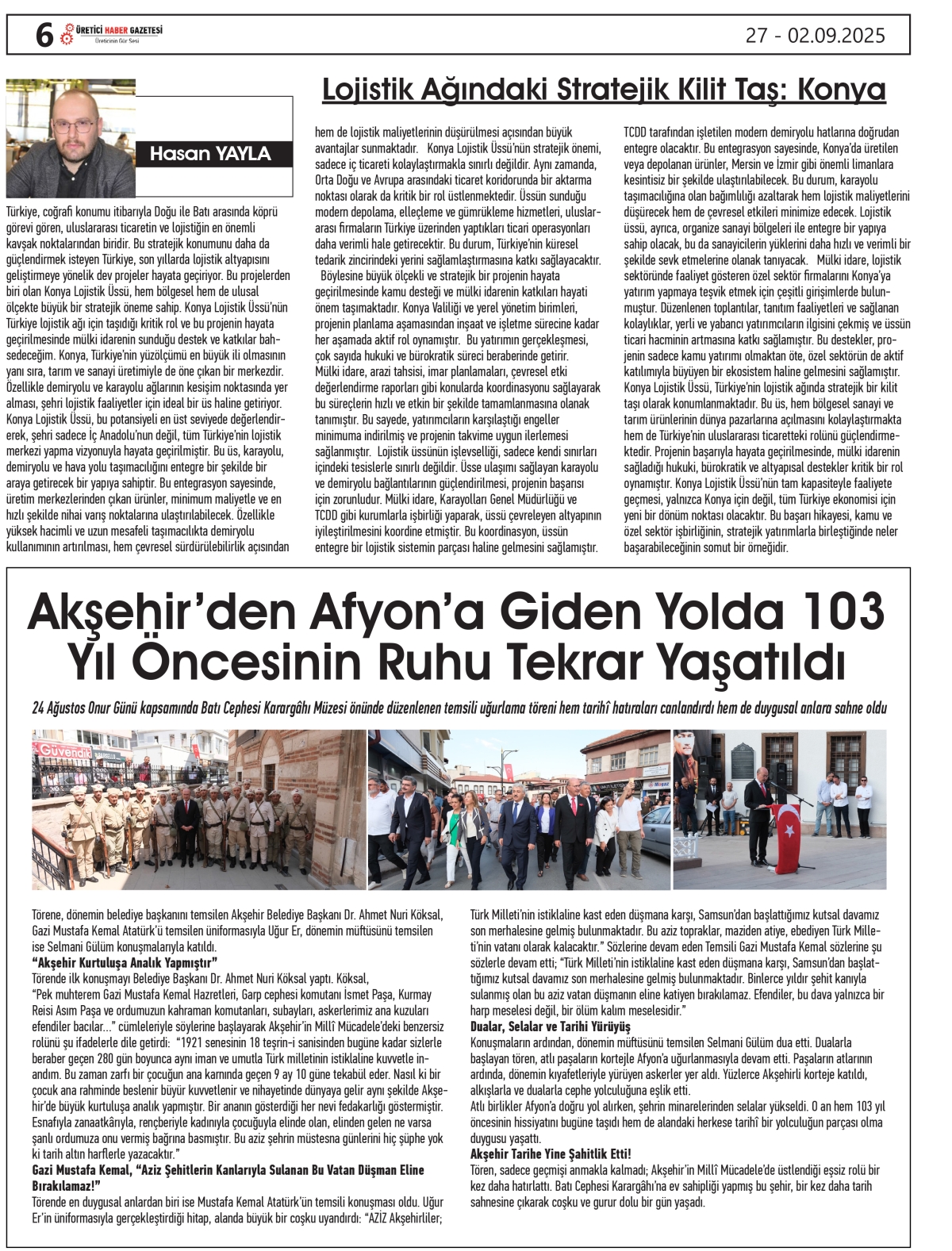 ÜRETİCİ  HABER  GAZTESİ  27.08.2025