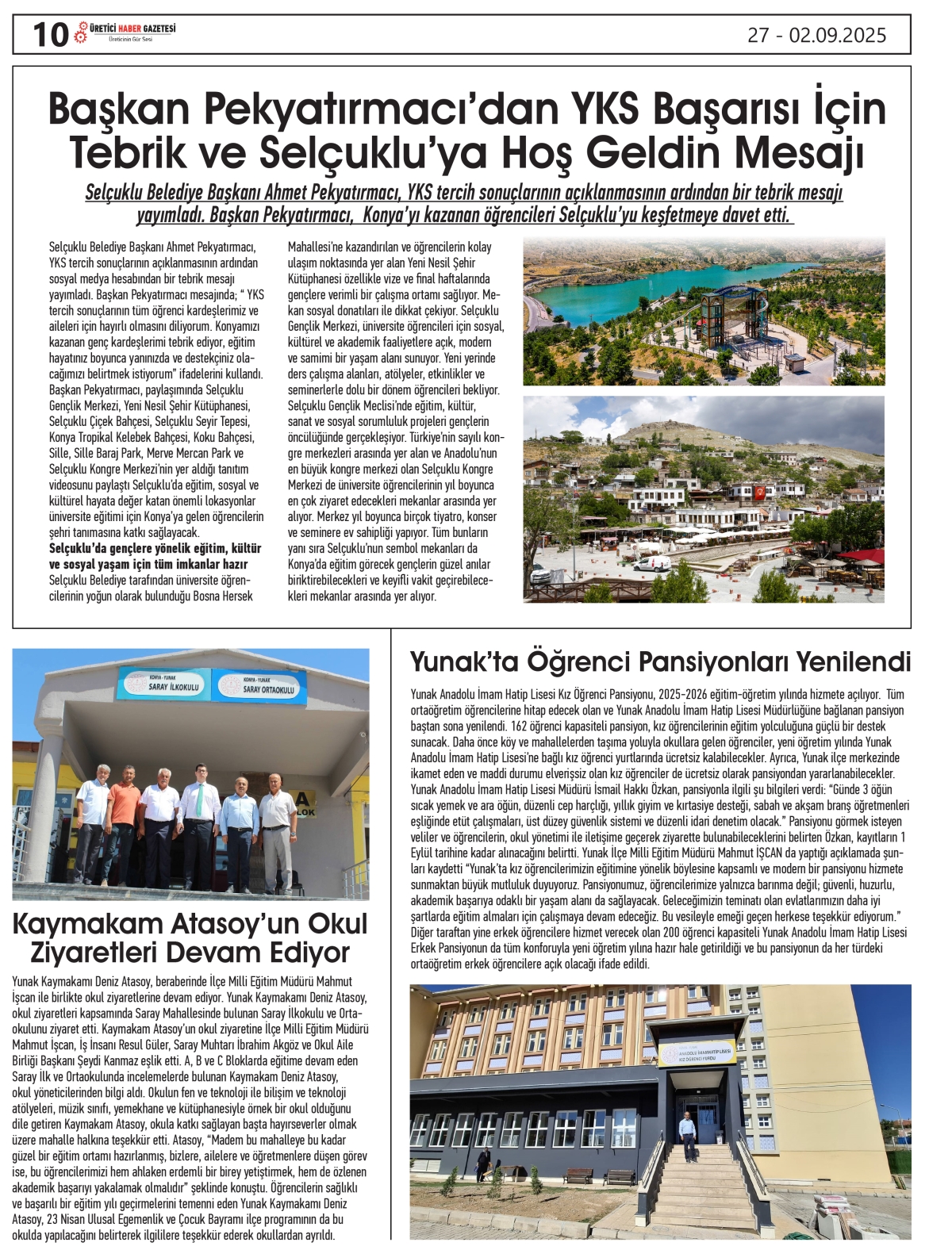 ÜRETİCİ  HABER  GAZTESİ  27.08.2025