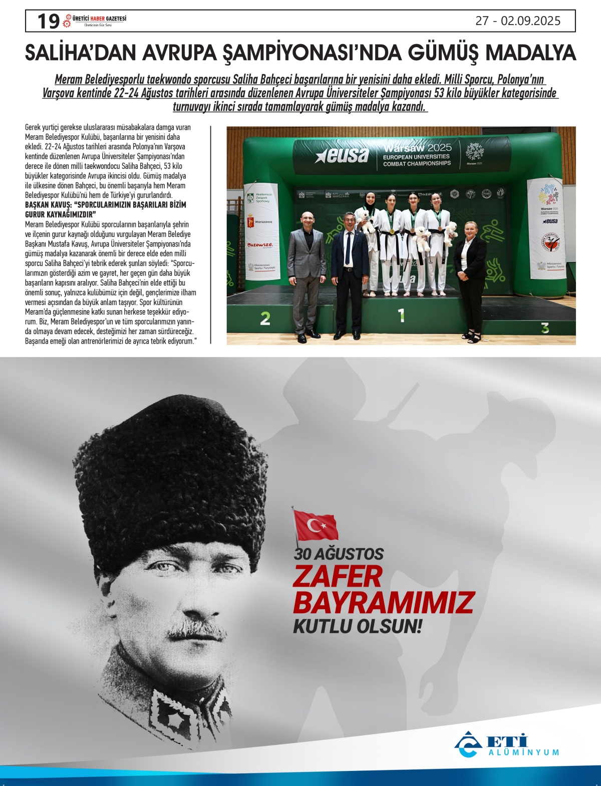ÜRETİCİ  HABER  GAZTESİ  27.08.2025