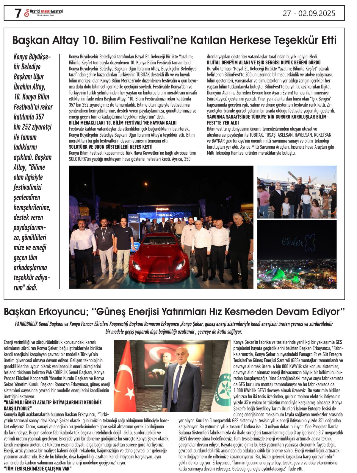 ÜRETİCİ  HABER  GAZTESİ  27.08.2025