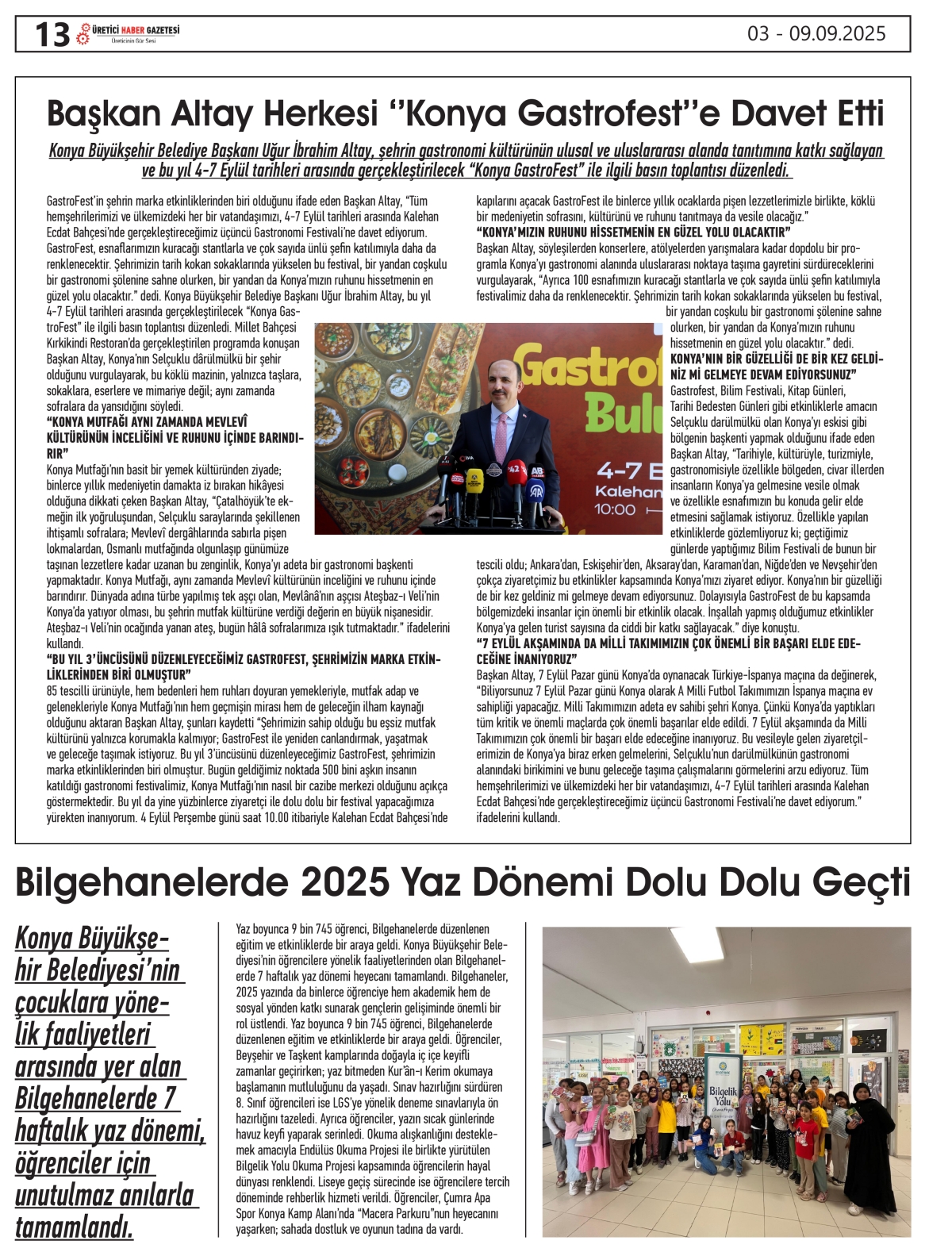 ÜRETİCİ  HABER  GAZETESİ  02.09.2025