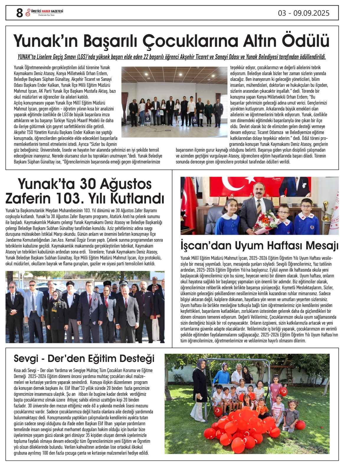 ÜRETİCİ  HABER  GAZETESİ  02.09.2025
