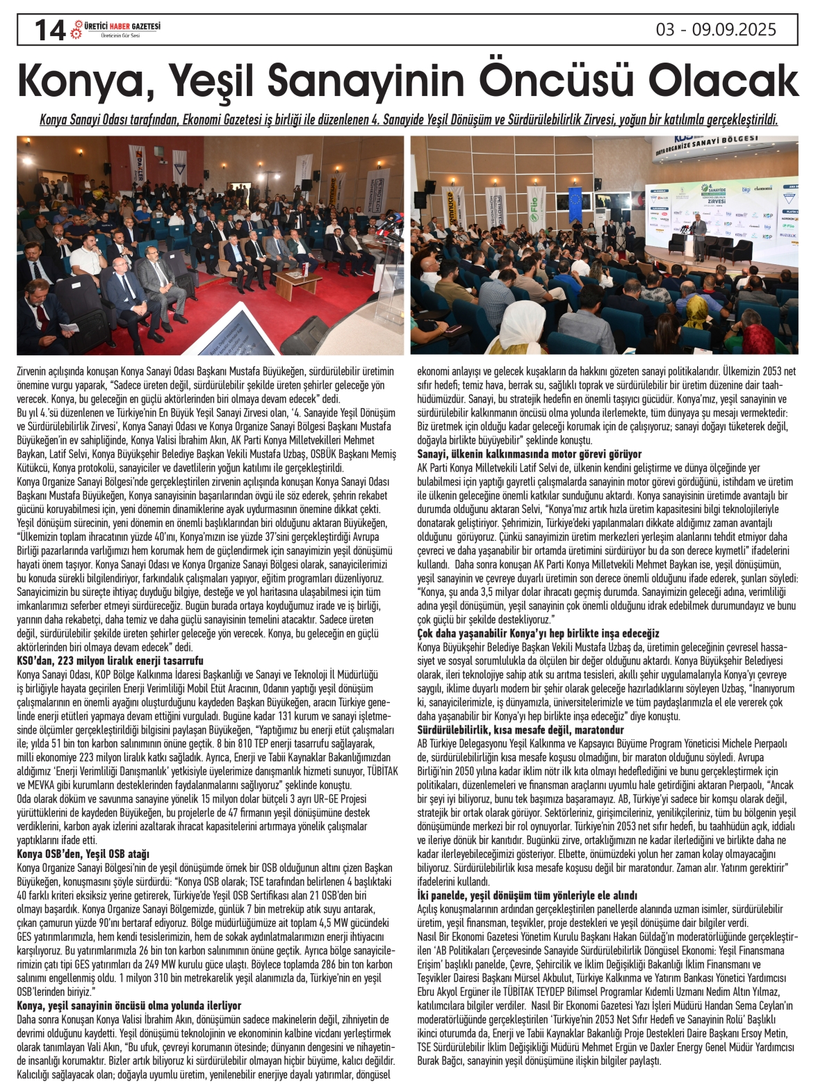 ÜRETİCİ  HABER  GAZETESİ  02.09.2025