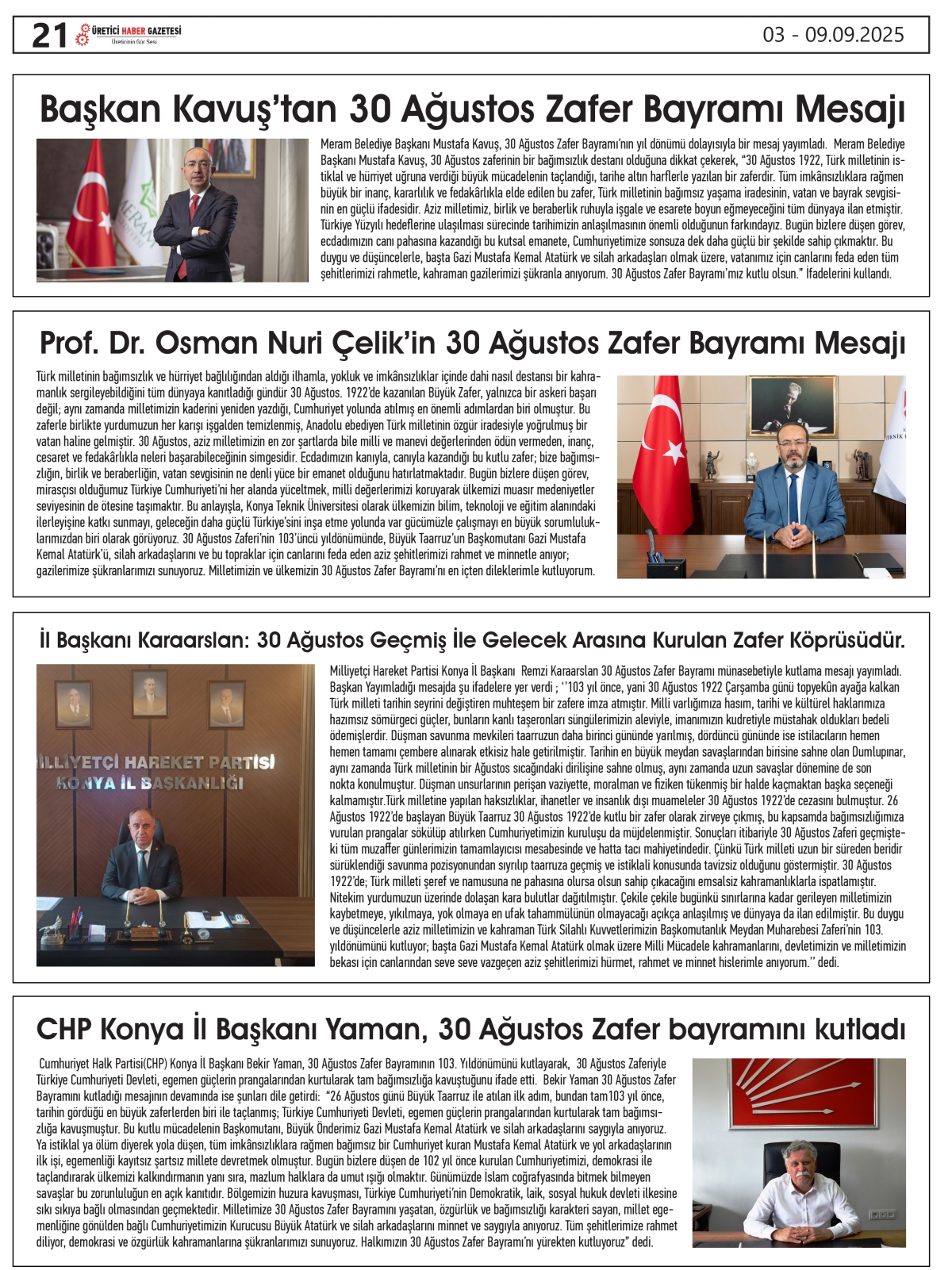 ÜRETİCİ  HABER  GAZETESİ  02.09.2025