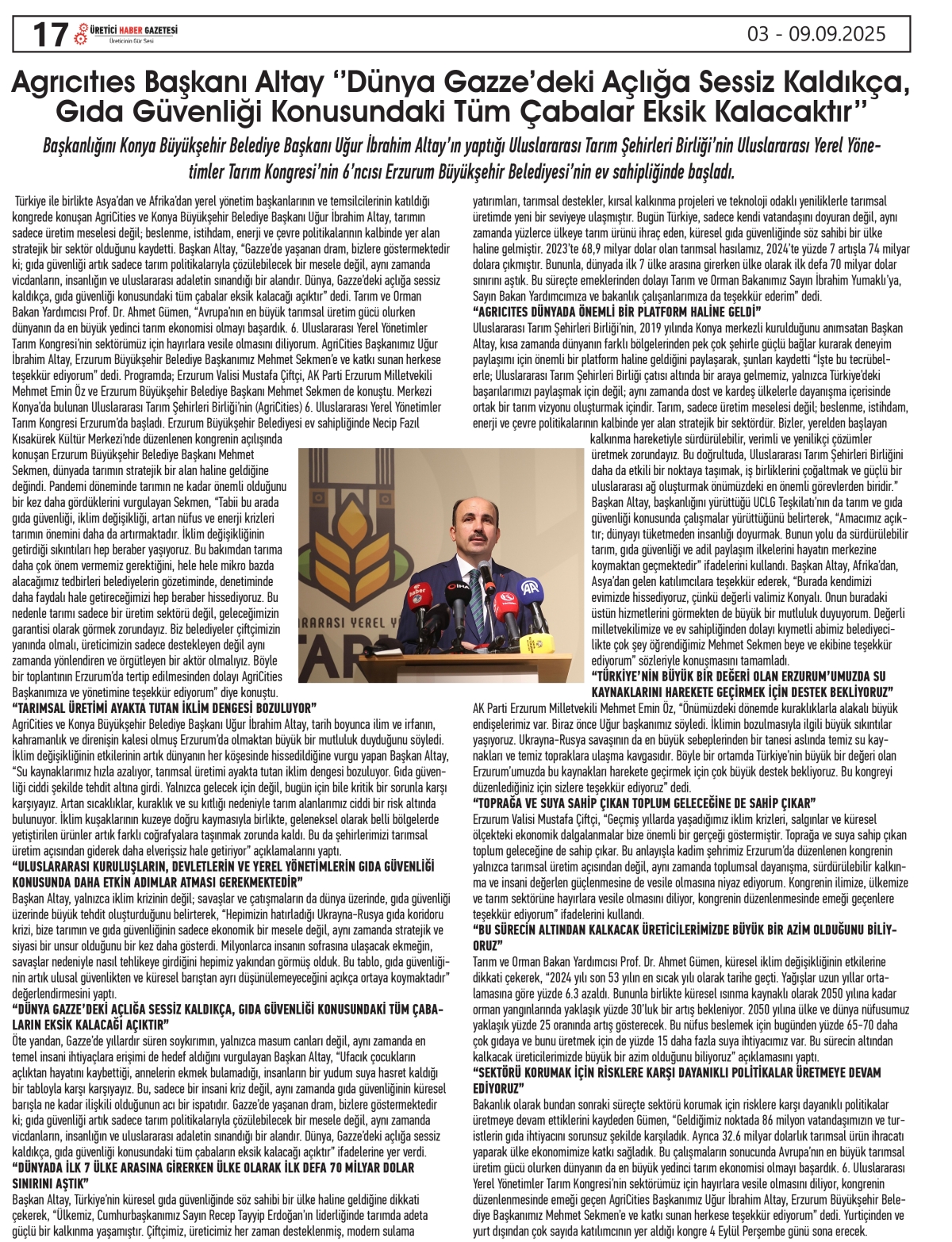 ÜRETİCİ  HABER  GAZETESİ  02.09.2025