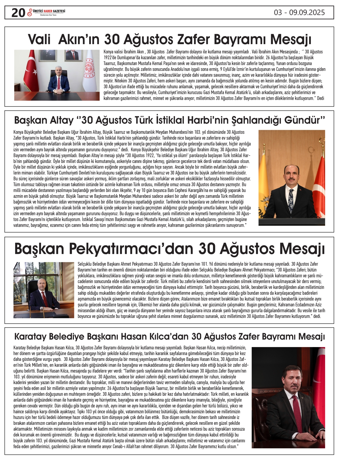 ÜRETİCİ  HABER  GAZETESİ  02.09.2025
