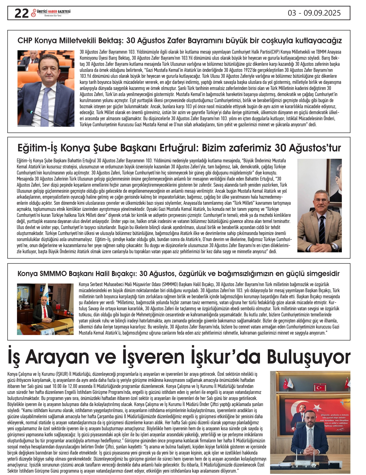 ÜRETİCİ  HABER  GAZETESİ  02.09.2025