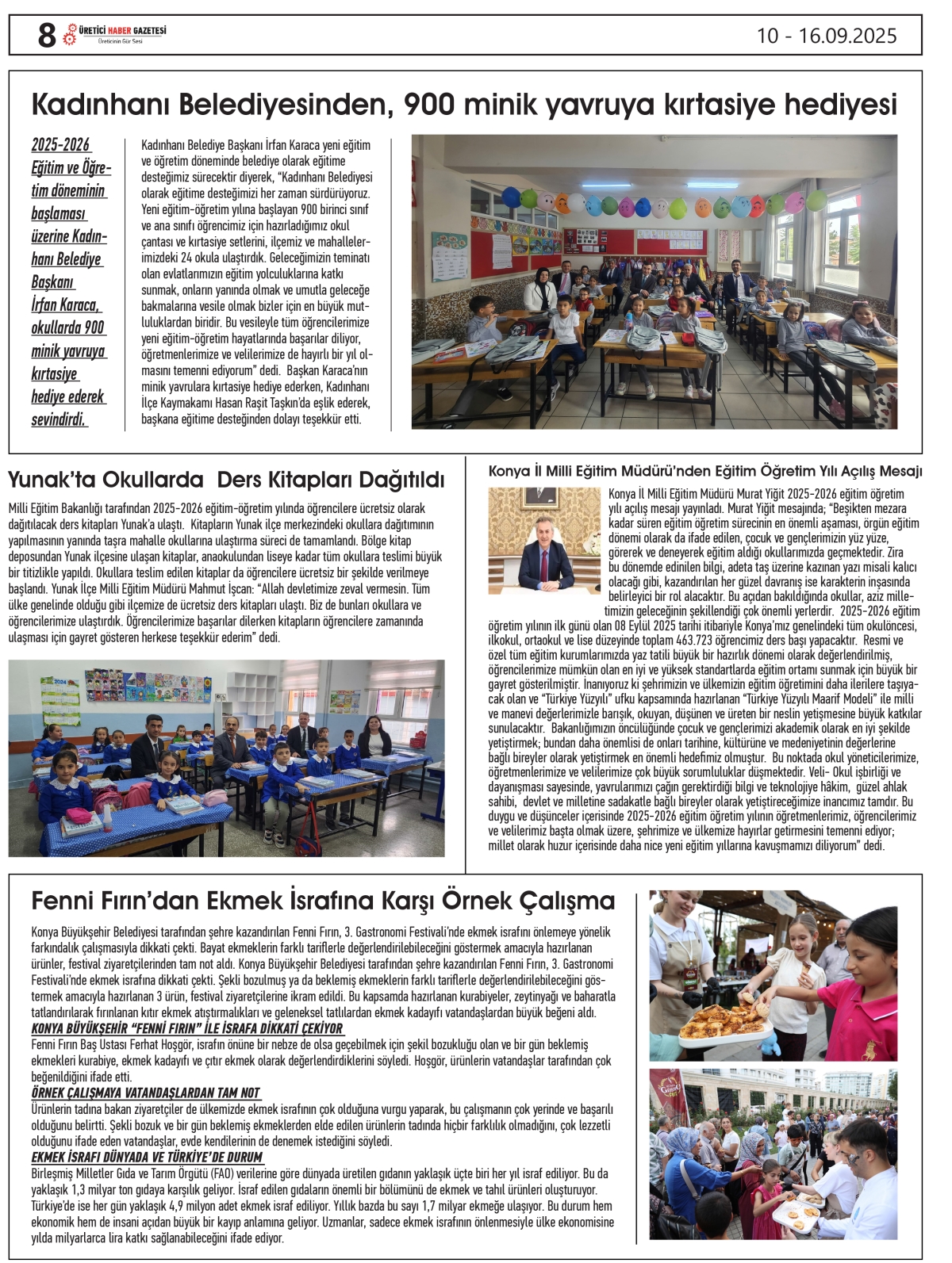 ÜRETİCİ  HABER  GAZETESİ    10.09.2025