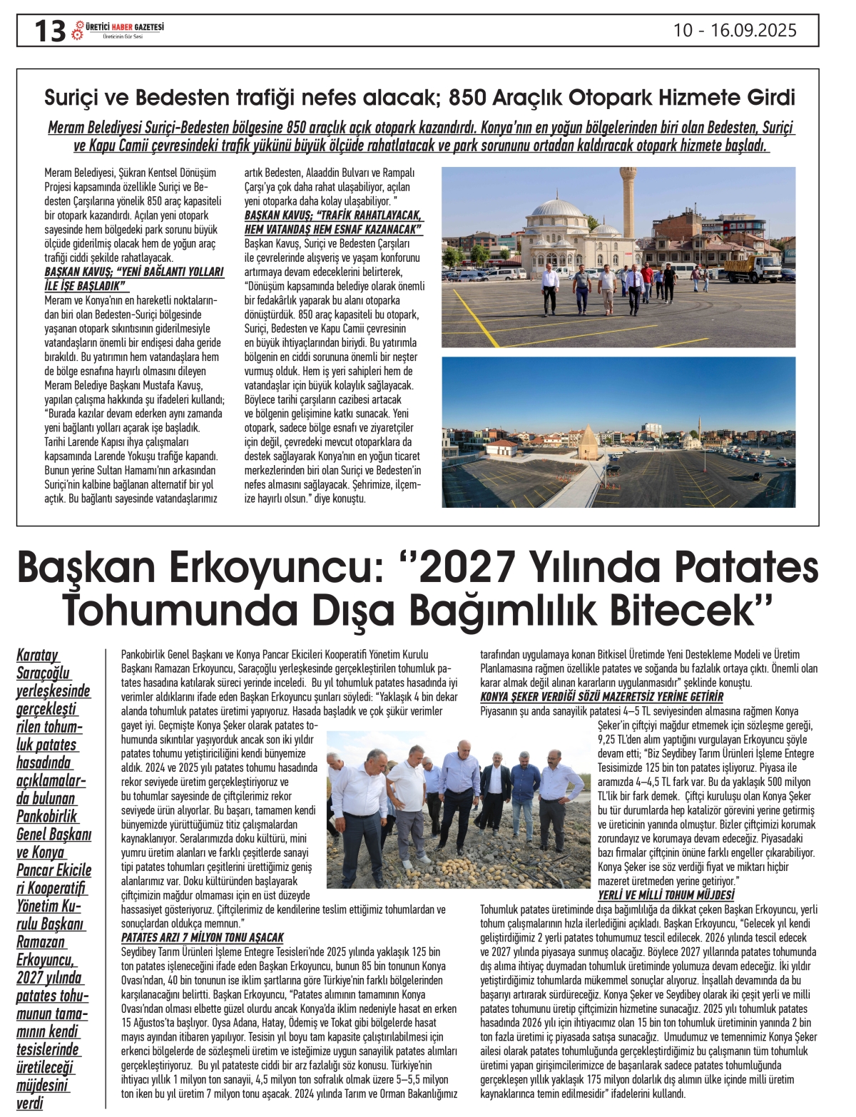 ÜRETİCİ  HABER  GAZETESİ    10.09.2025