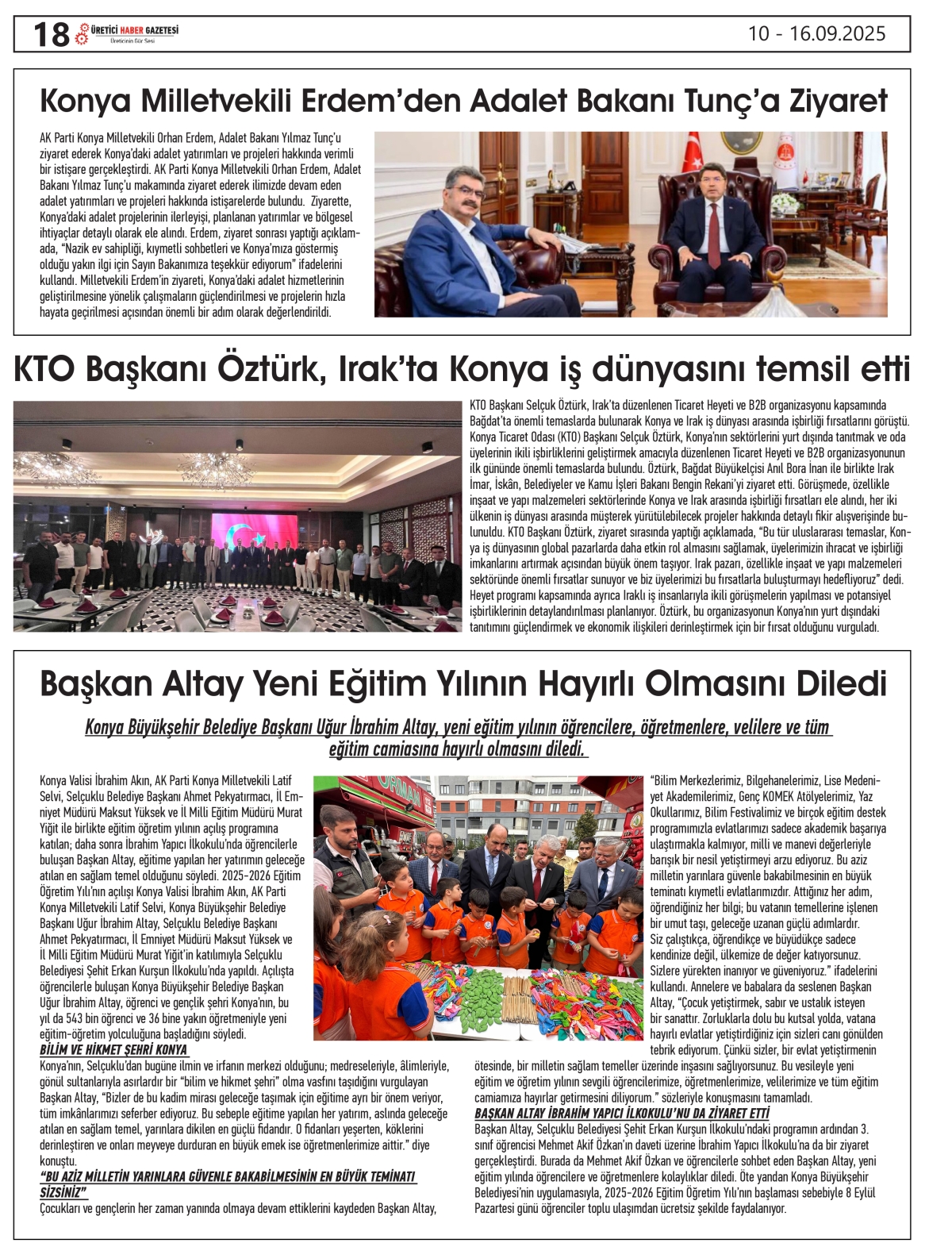 ÜRETİCİ  HABER  GAZETESİ    10.09.2025