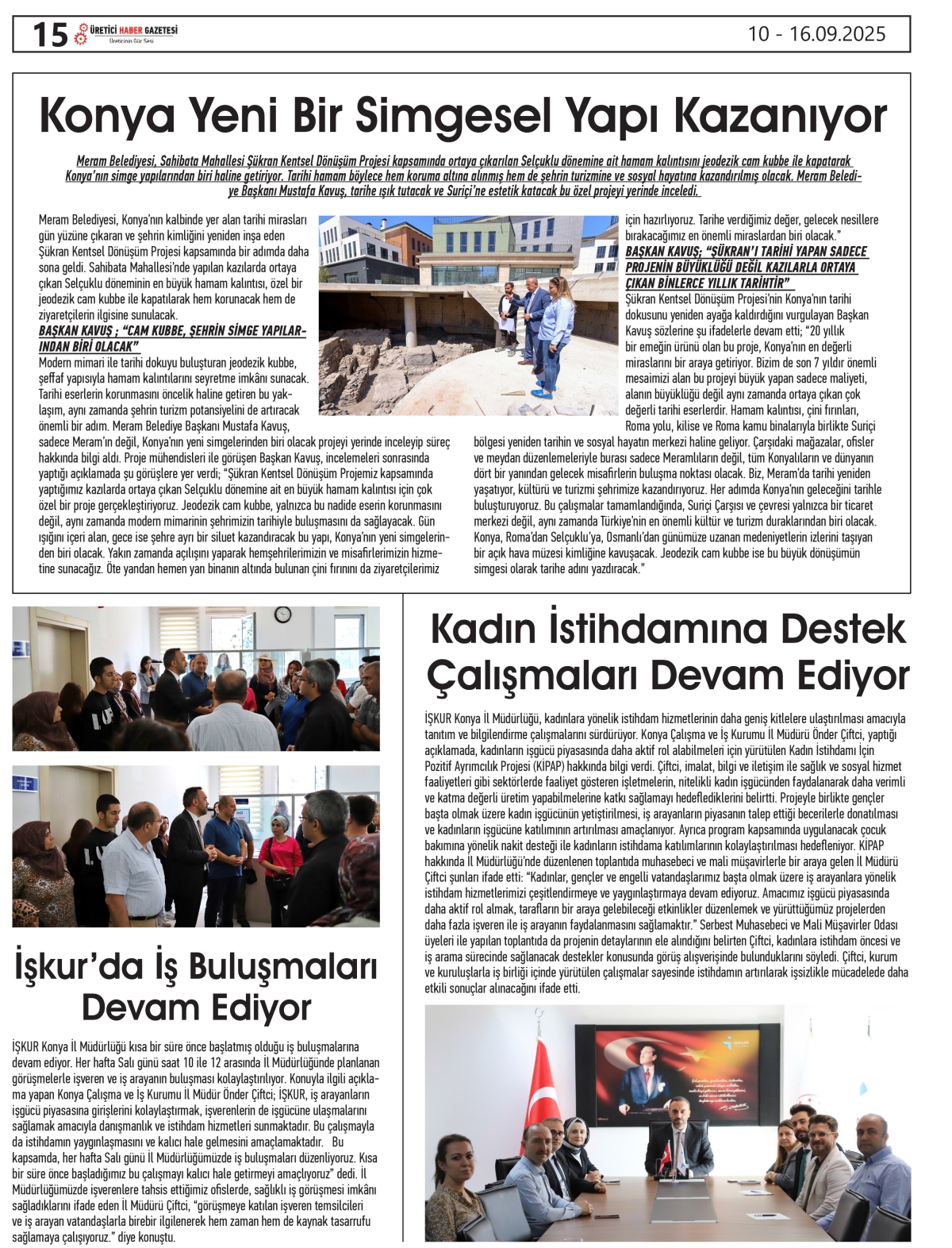 ÜRETİCİ  HABER  GAZETESİ    10.09.2025