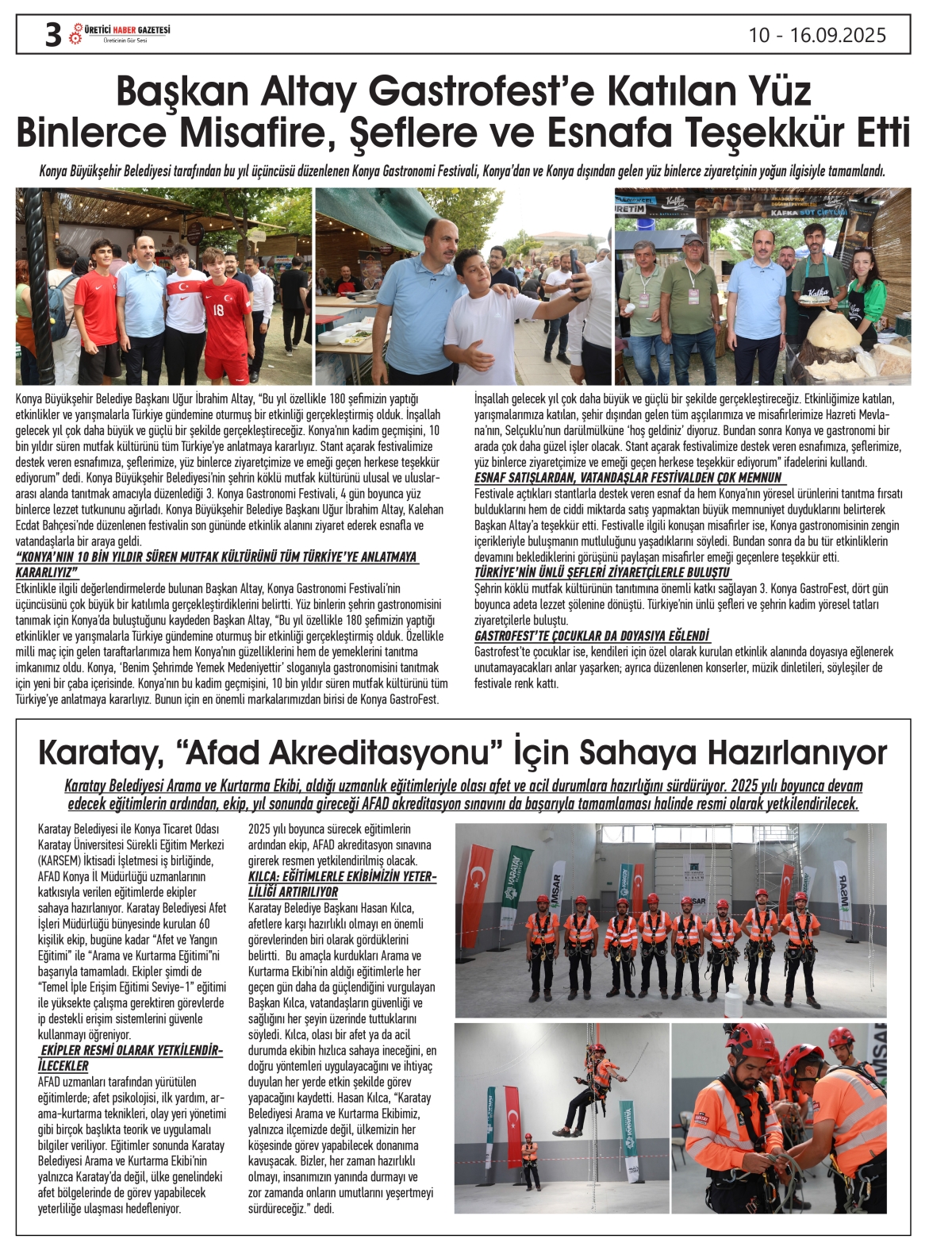 ÜRETİCİ  HABER  GAZETESİ    10.09.2025