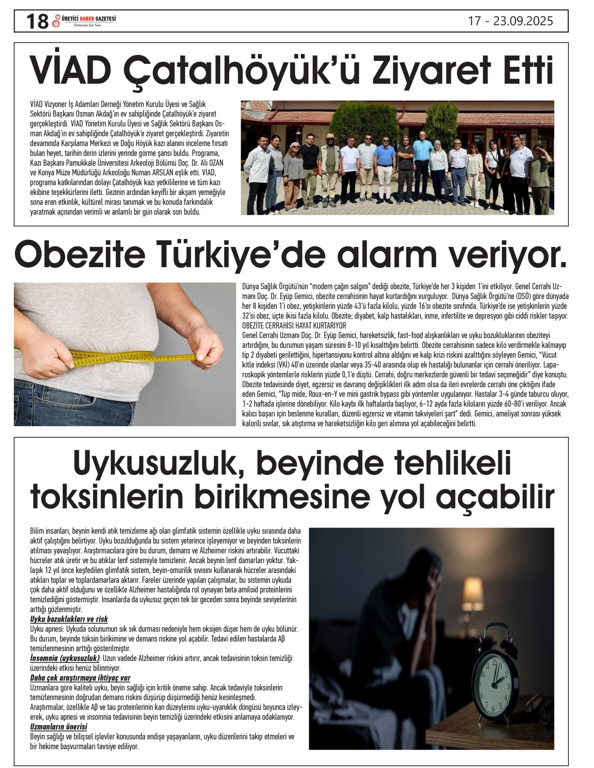 ÜRETİCİ  HABER  GAZETESİ   17.09.2025