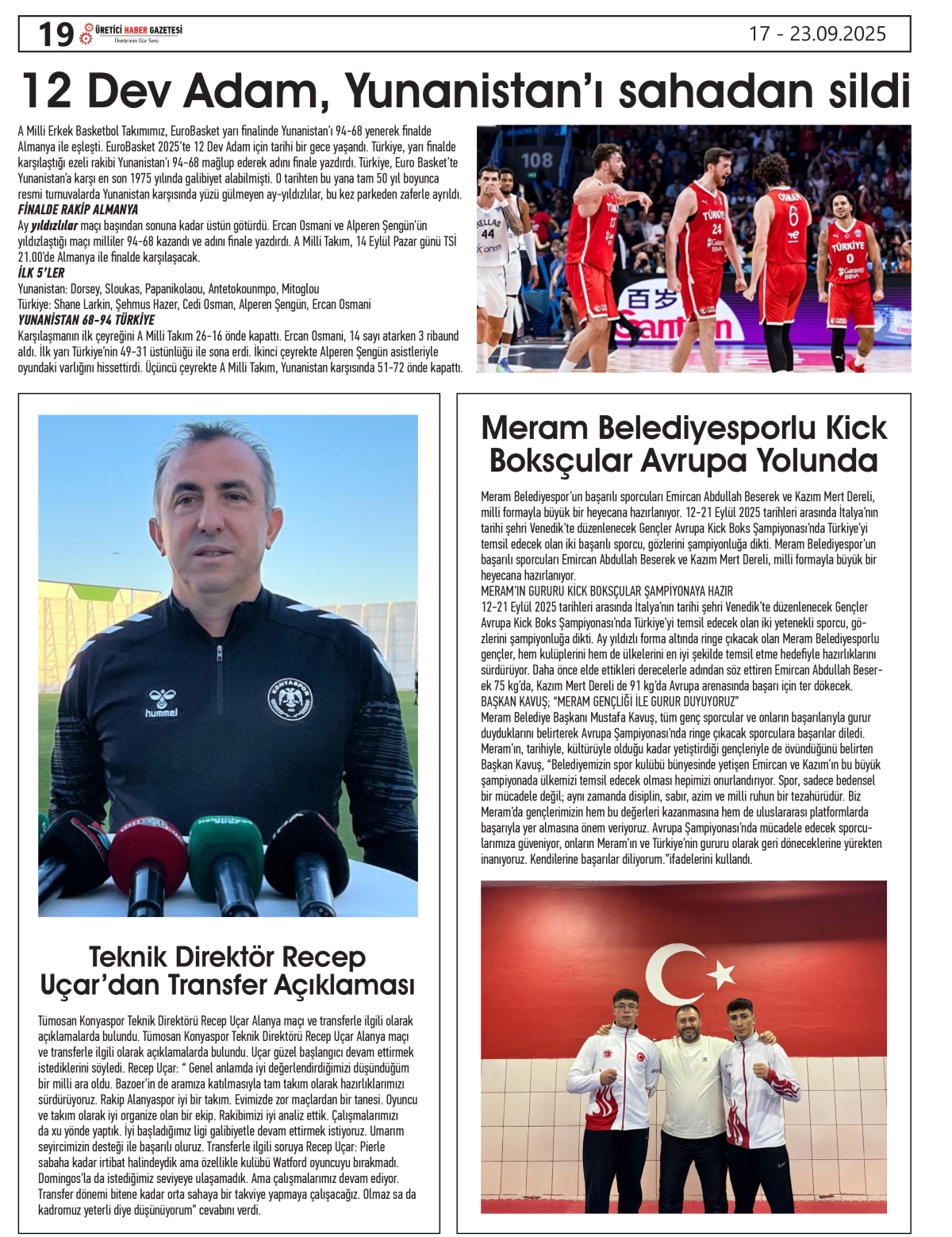 ÜRETİCİ  HABER  GAZETESİ   17.09.2025