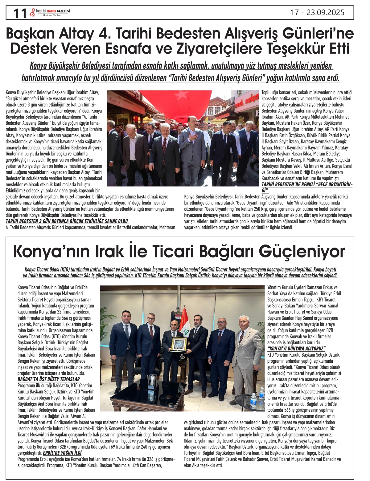 ÜRETİCİ  HABER  GAZETESİ   17.09.2025