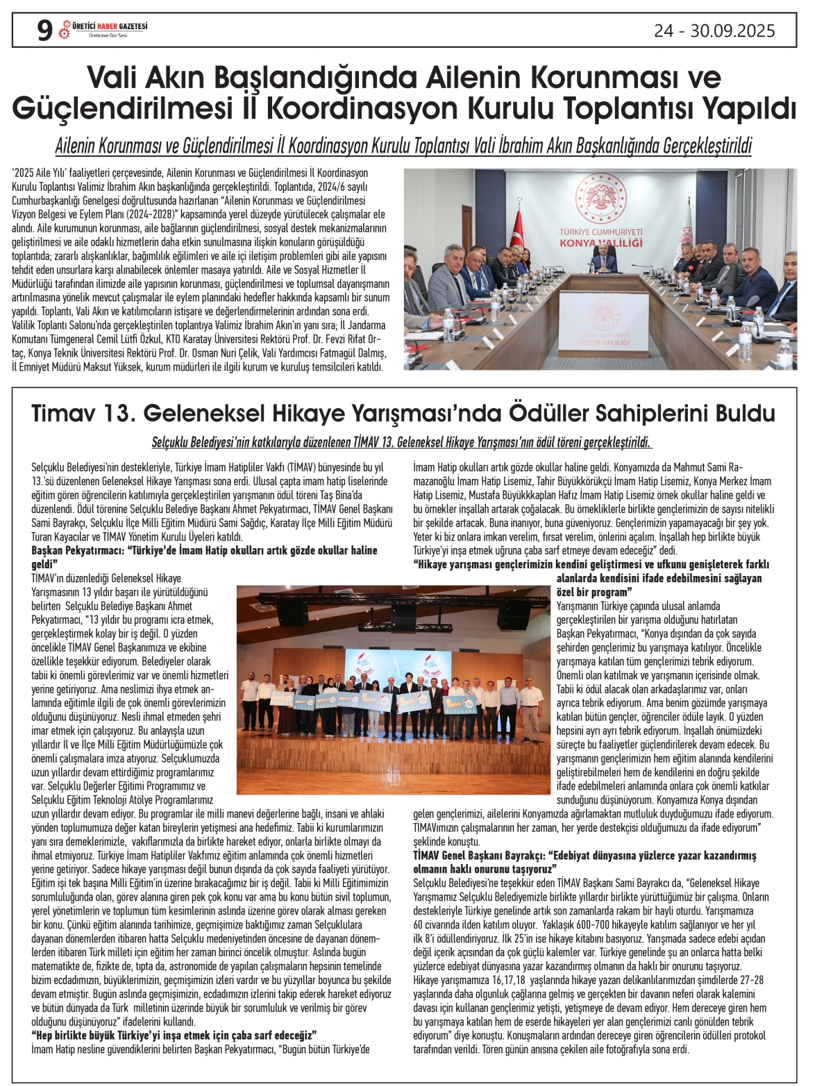 ÜRETİCİ  HABER GAZETESİ  24.09.2025