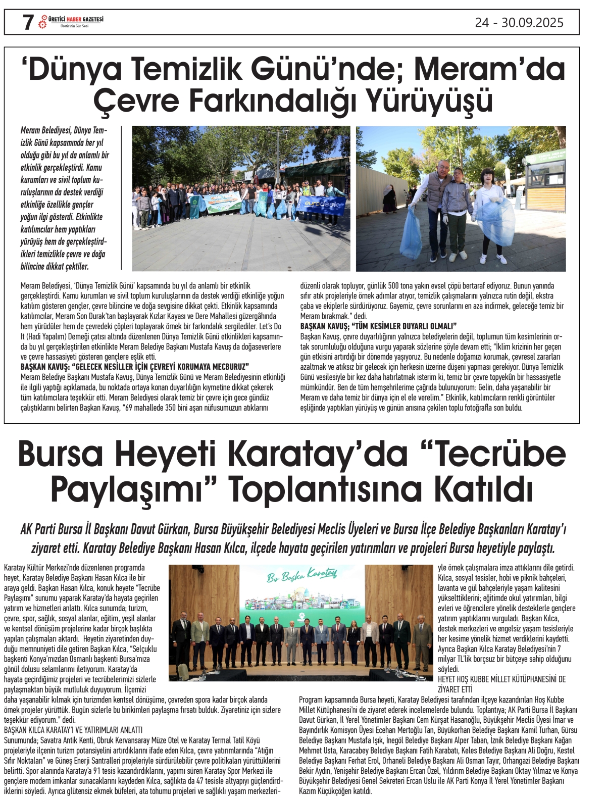 ÜRETİCİ  HABER GAZETESİ  24.09.2025