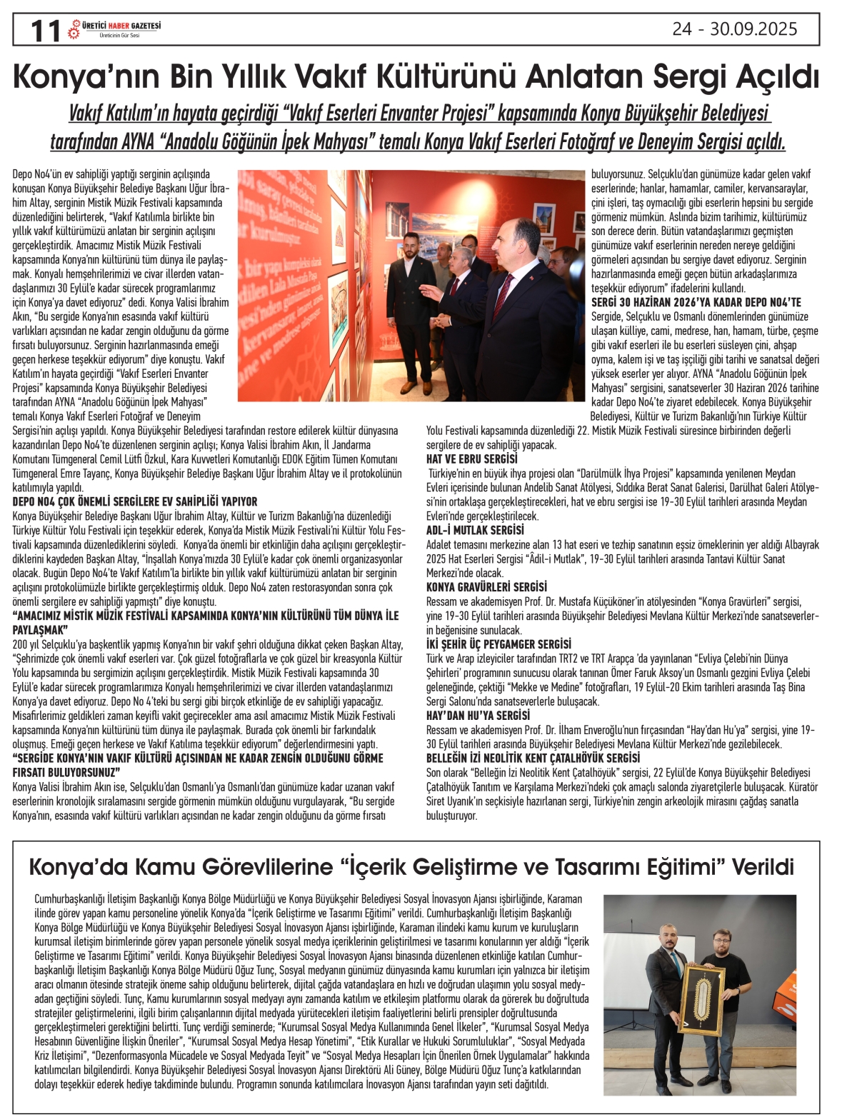 ÜRETİCİ  HABER GAZETESİ  24.09.2025