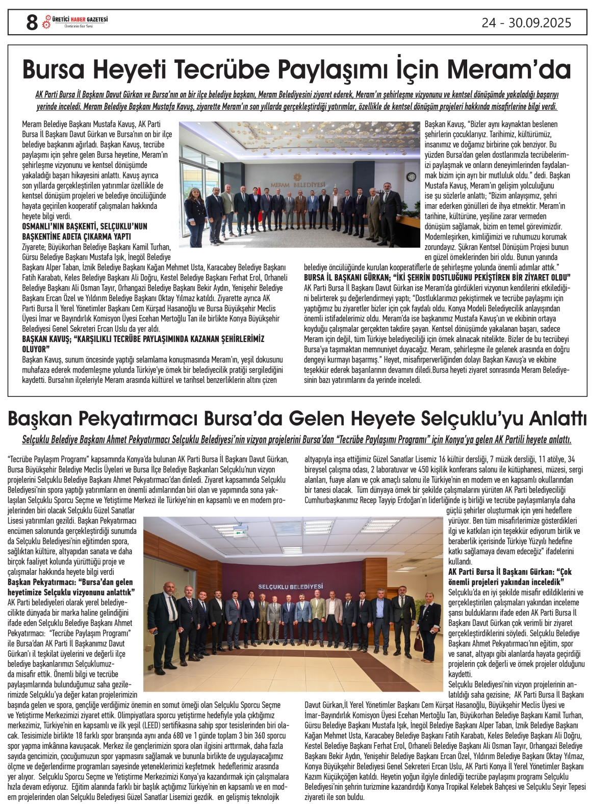 ÜRETİCİ  HABER GAZETESİ  24.09.2025