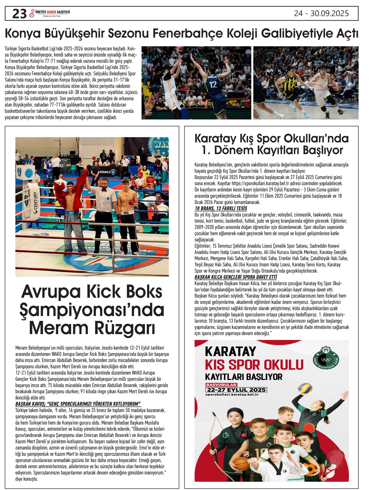 ÜRETİCİ  HABER GAZETESİ  24.09.2025