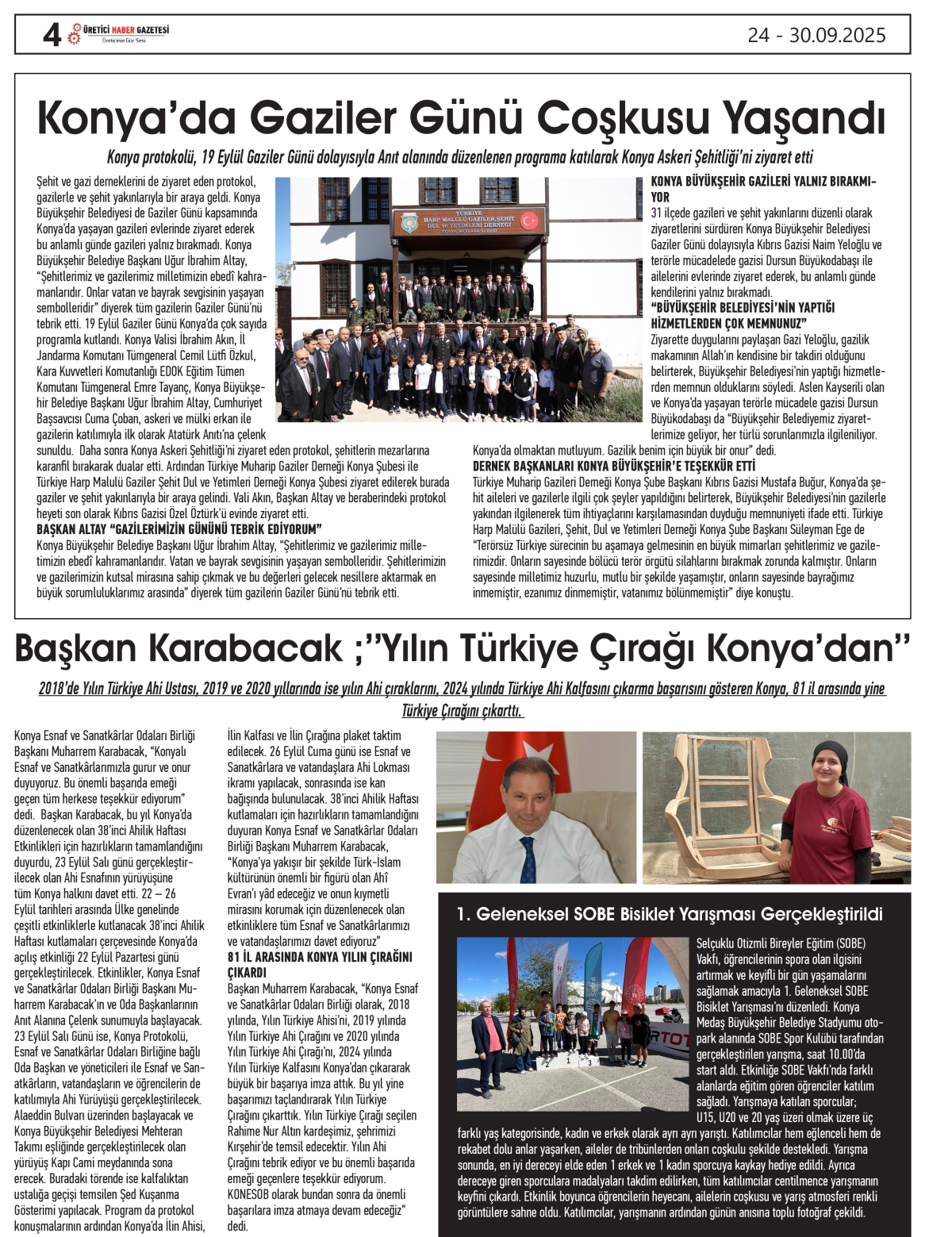 ÜRETİCİ  HABER GAZETESİ  24.09.2025