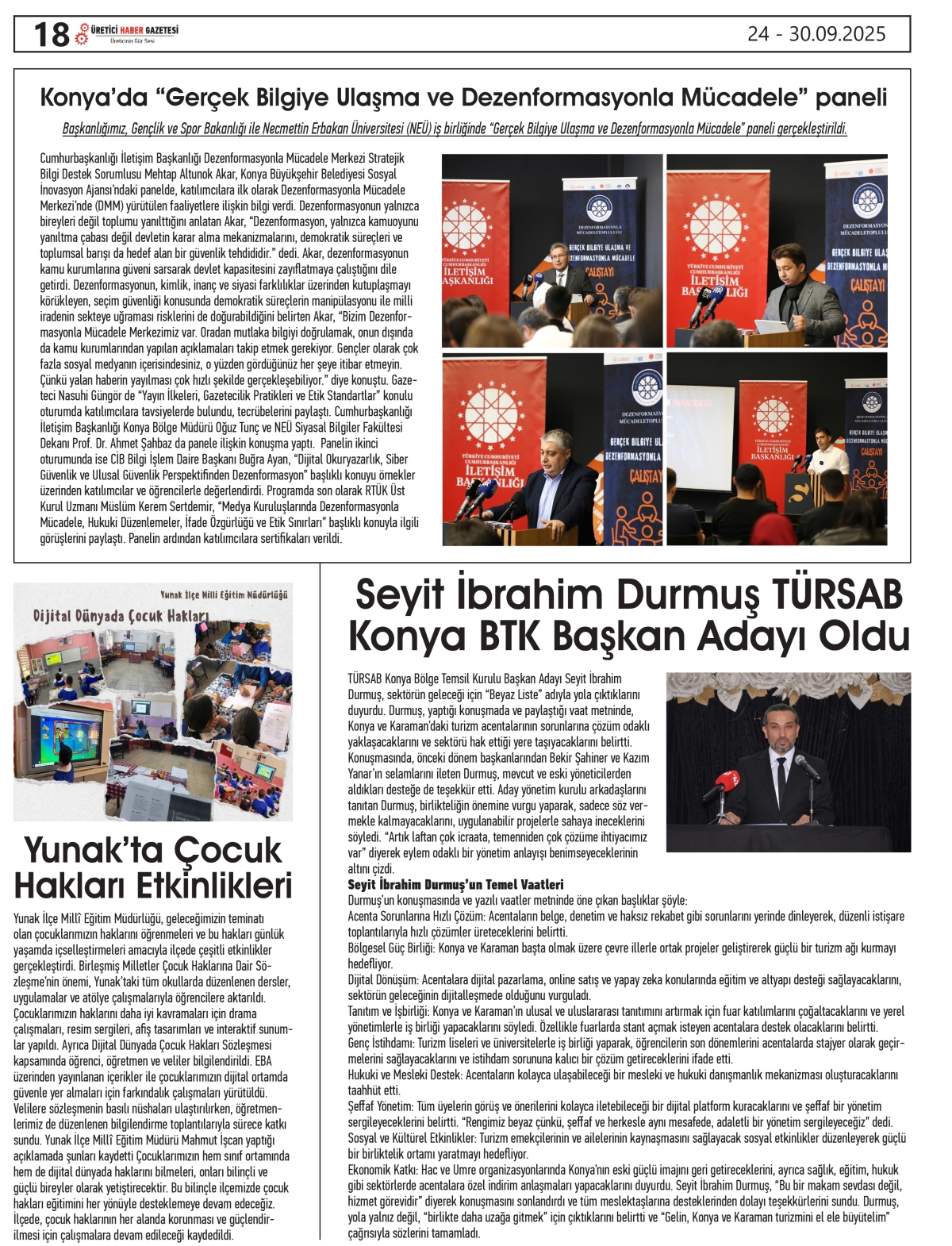 ÜRETİCİ  HABER GAZETESİ  24.09.2025