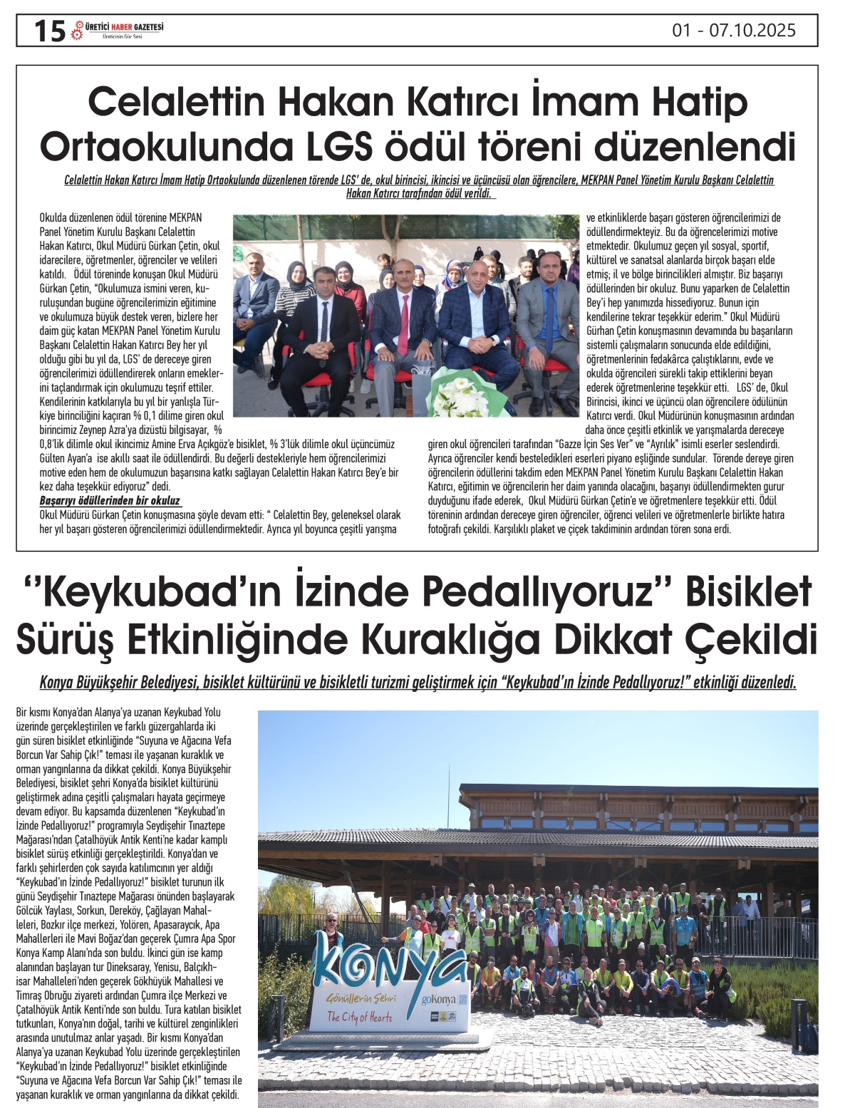 ÜRETİCİ HABER GAZETESİ  01.10.2025