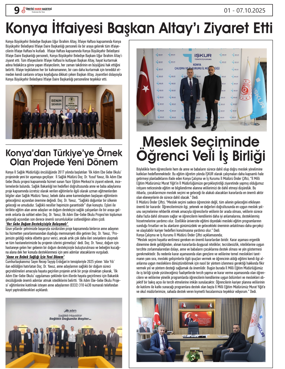 ÜRETİCİ HABER GAZETESİ  01.10.2025