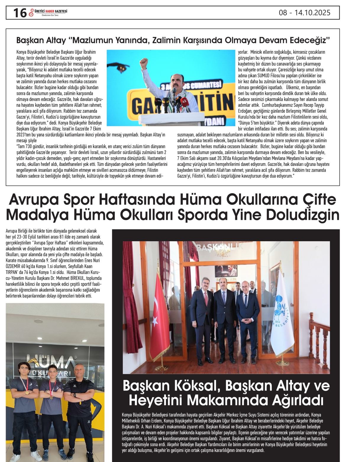 ÜRETİCİ  HABER  GAZTESİ  08.10.2025