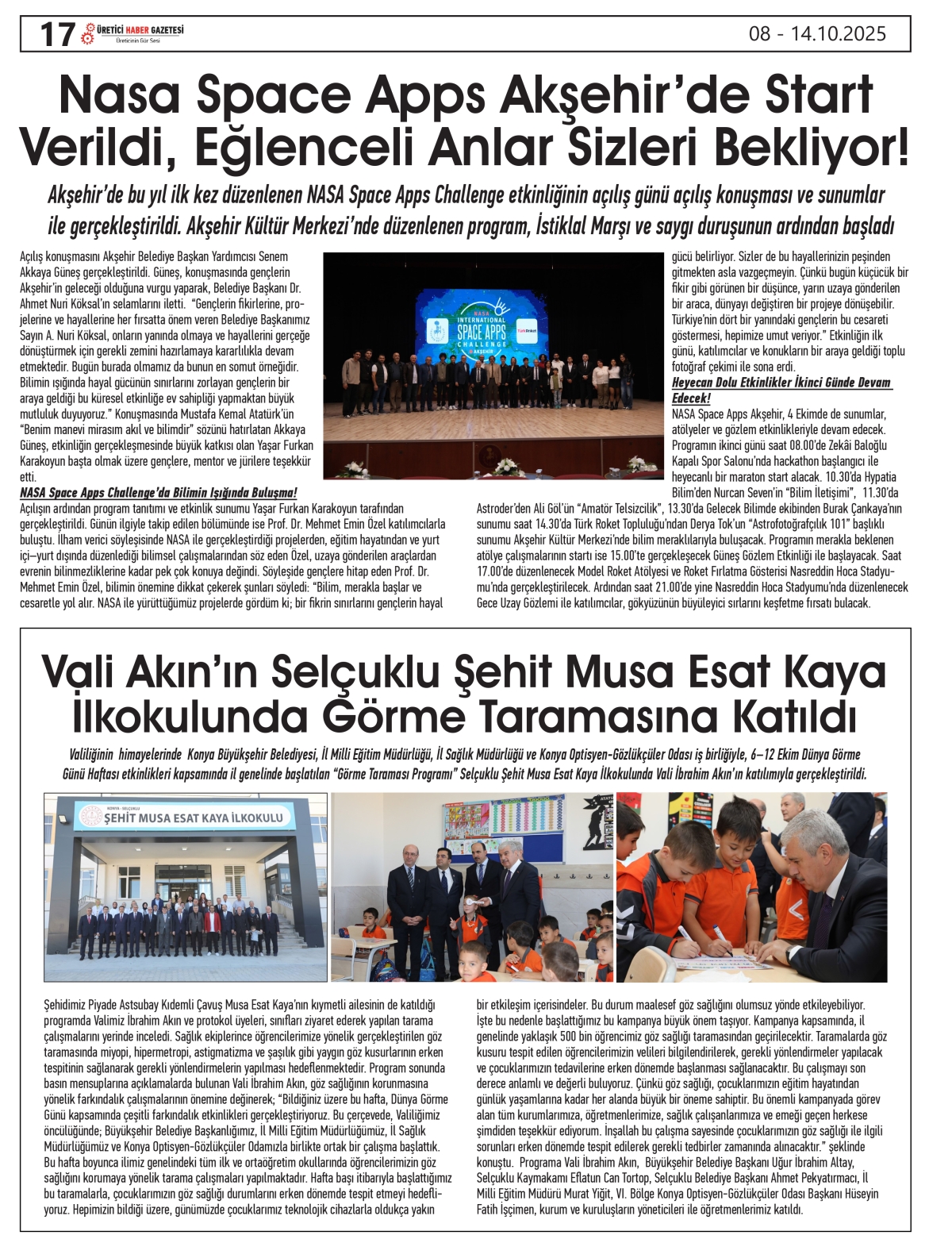 ÜRETİCİ  HABER  GAZTESİ  08.10.2025