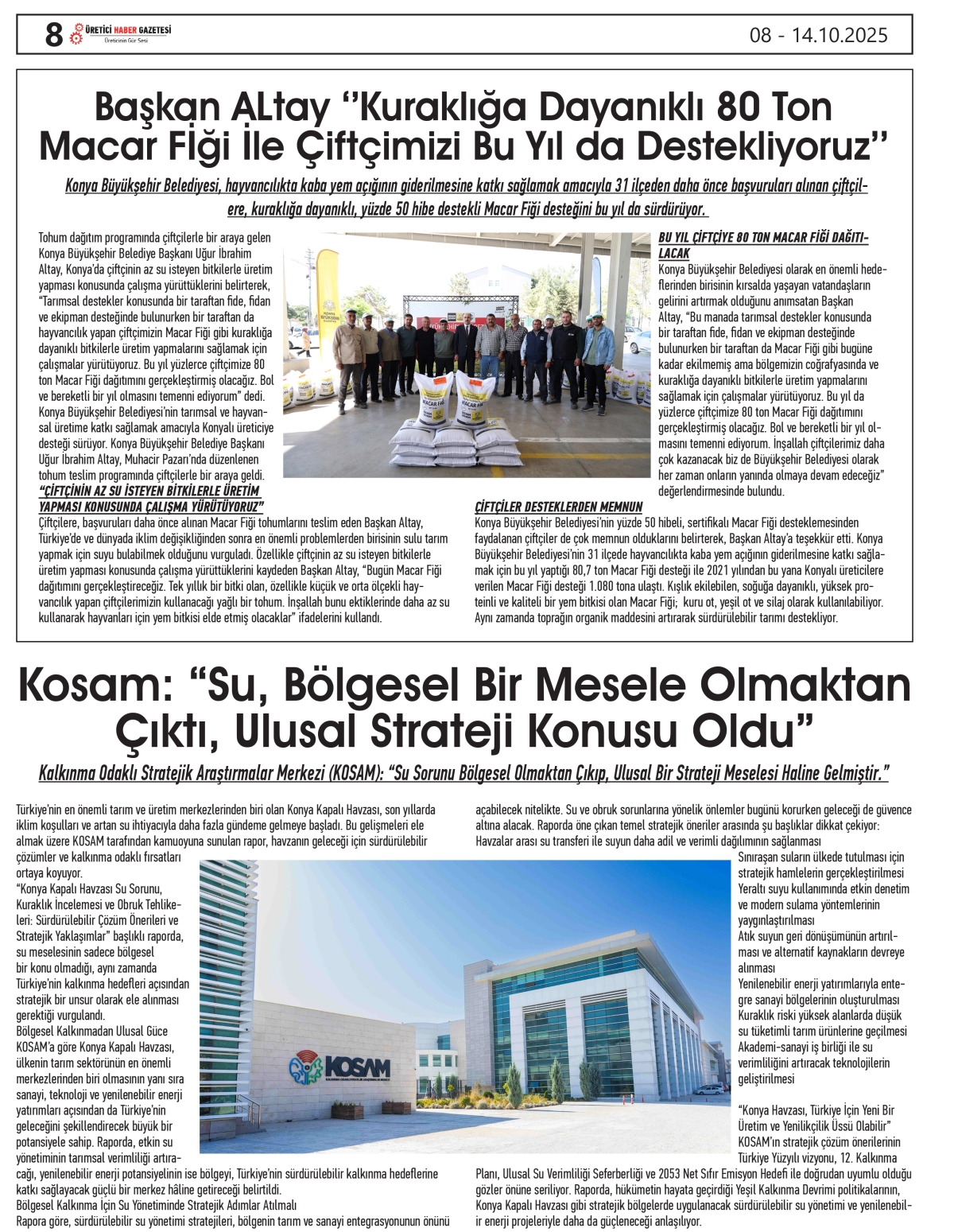 ÜRETİCİ  HABER  GAZTESİ  08.10.2025