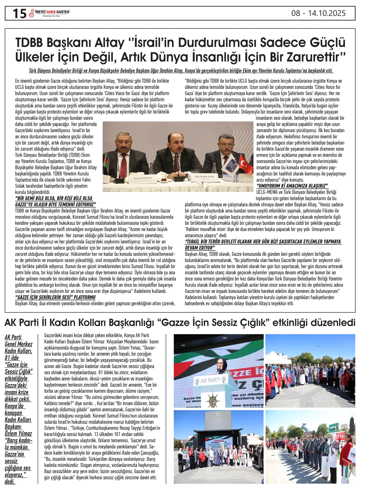 ÜRETİCİ  HABER  GAZTESİ  08.10.2025