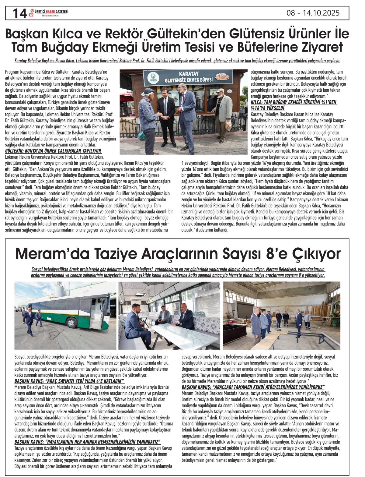ÜRETİCİ  HABER  GAZTESİ  08.10.2025