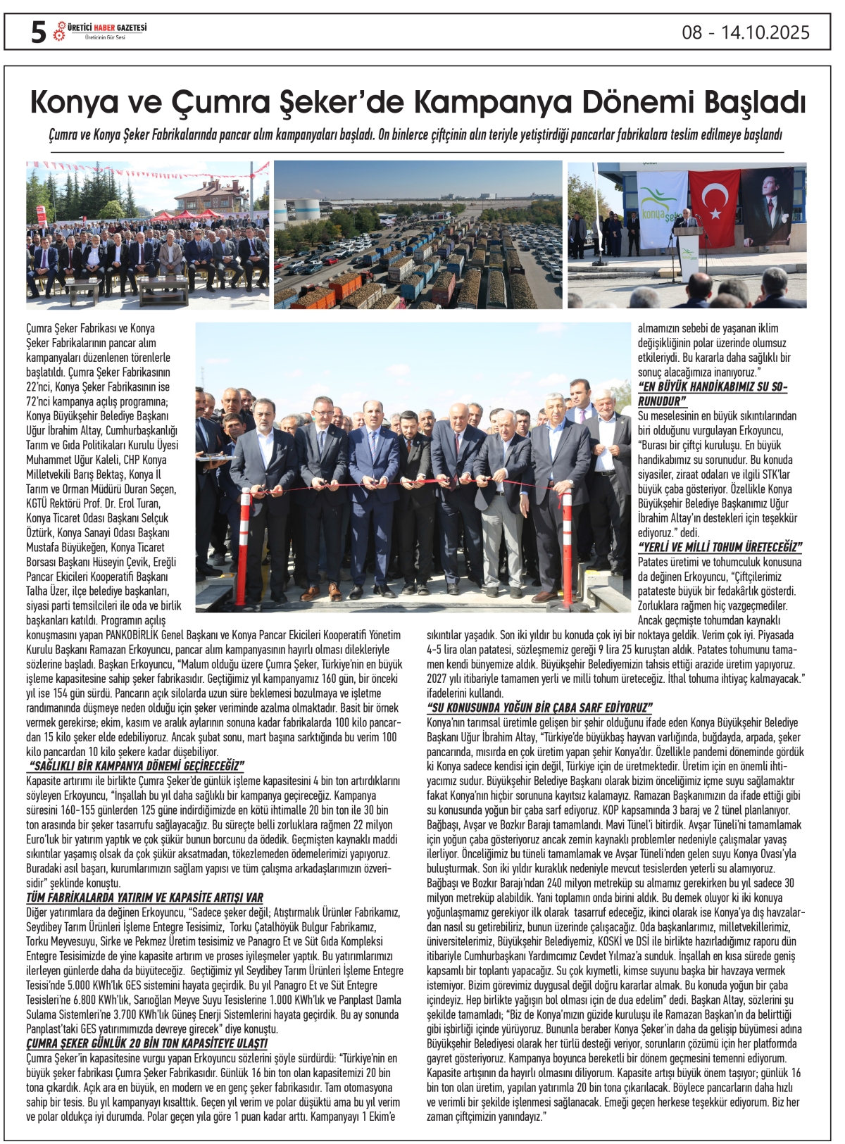 ÜRETİCİ  HABER  GAZTESİ  08.10.2025