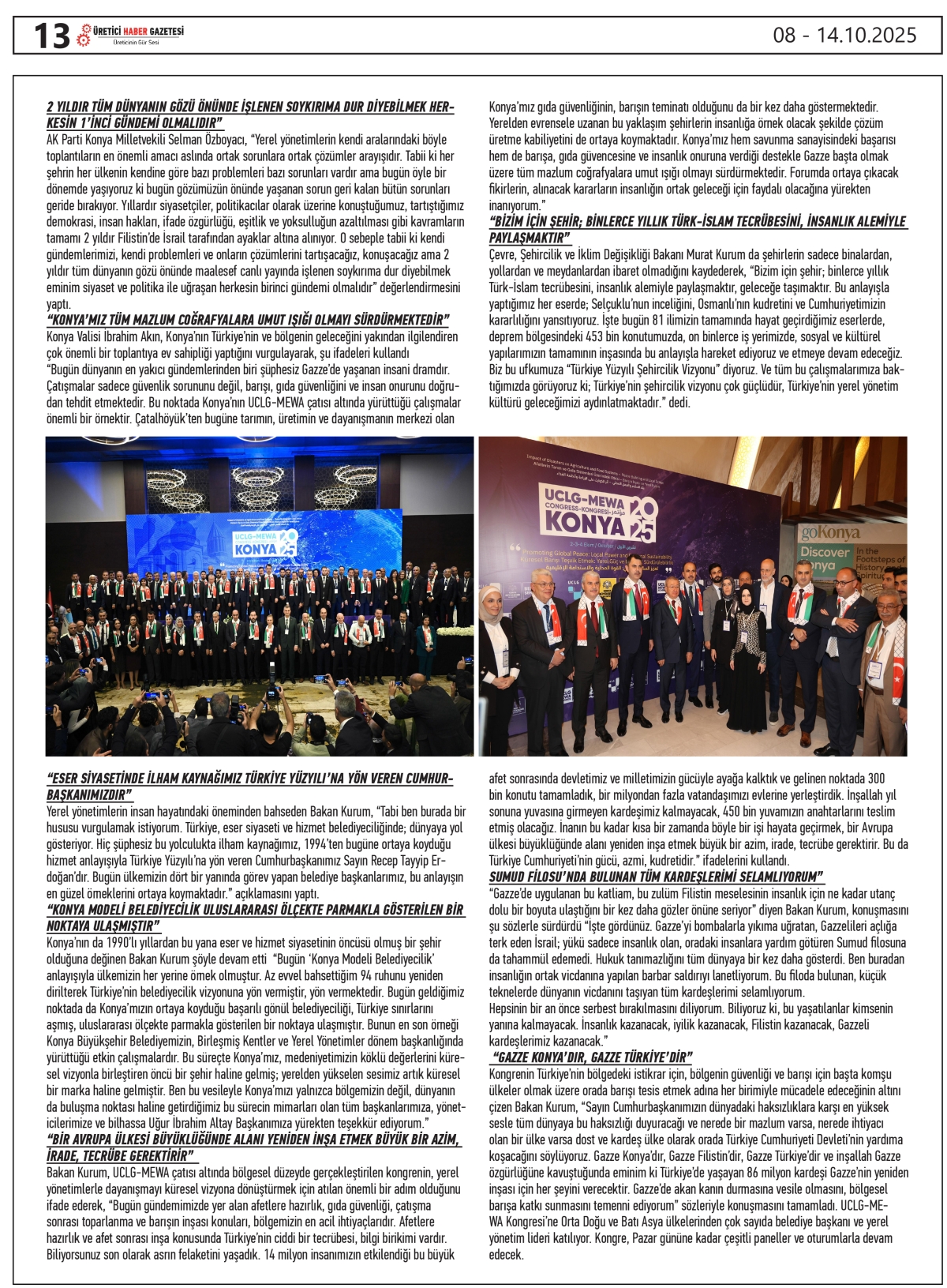 ÜRETİCİ  HABER  GAZTESİ  08.10.2025