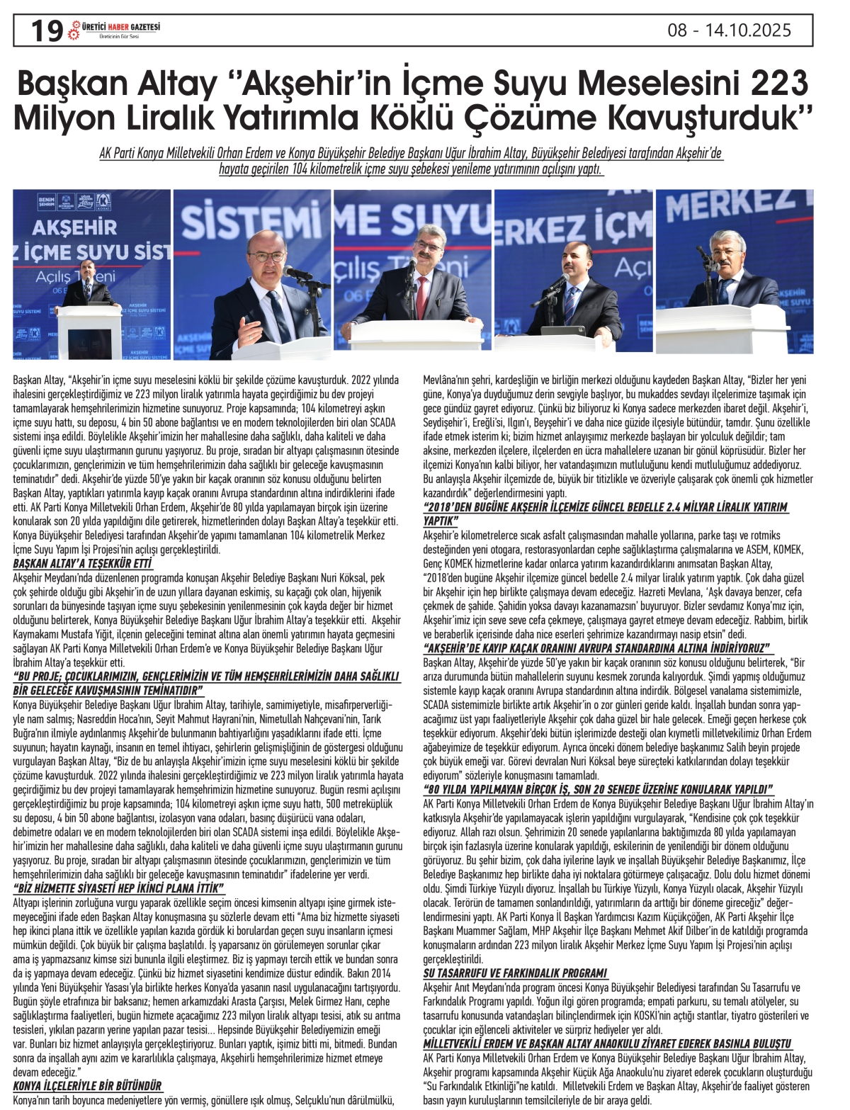 ÜRETİCİ  HABER  GAZTESİ  08.10.2025
