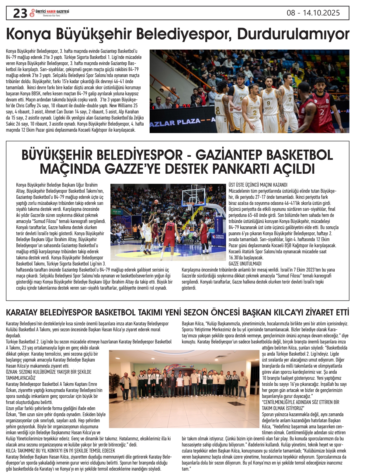 ÜRETİCİ  HABER  GAZTESİ  08.10.2025